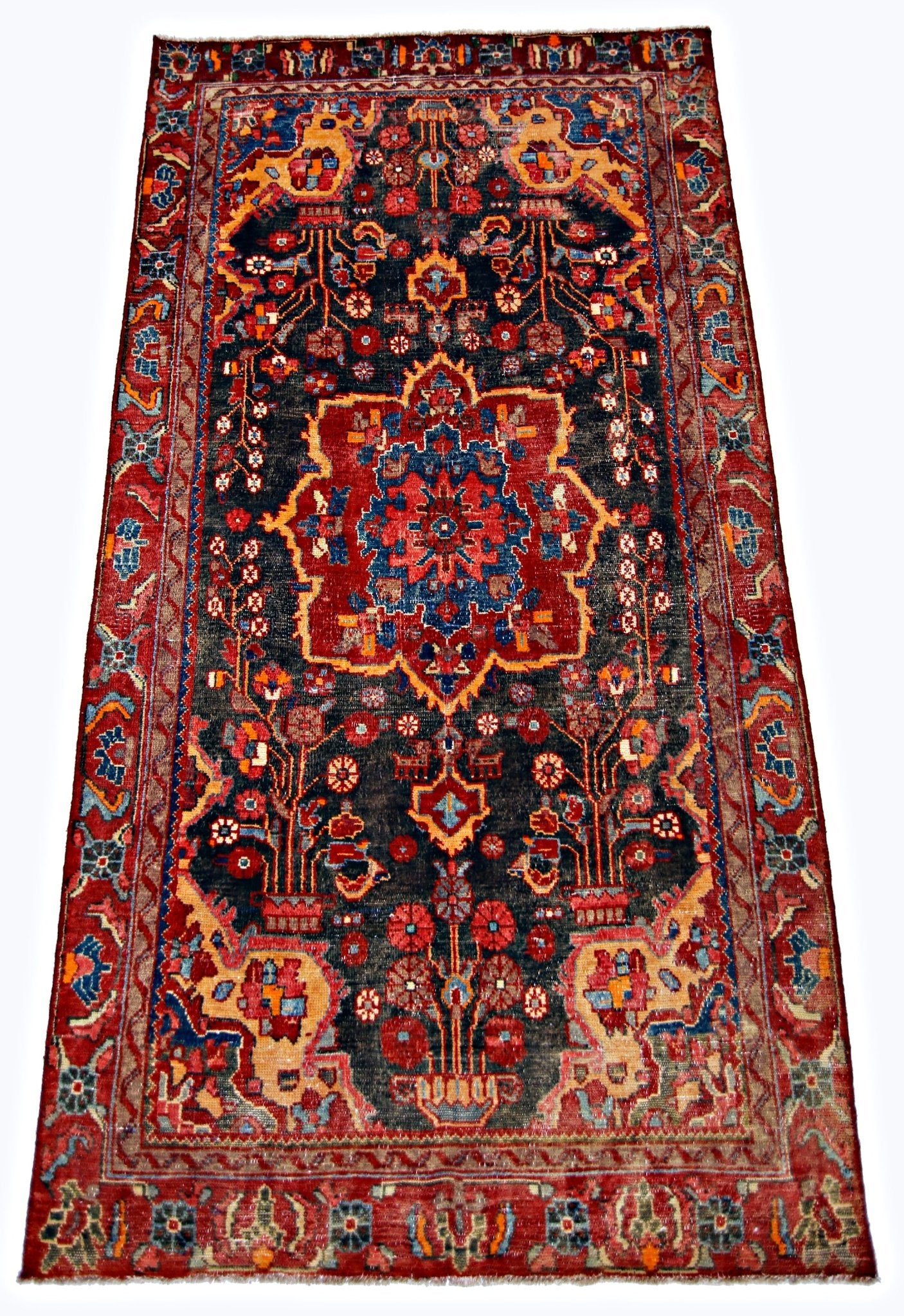 Handmade Vintage Persian Rug | 212 x 113 cm | 7' x 3'9" - Najaf Rugs & Textile