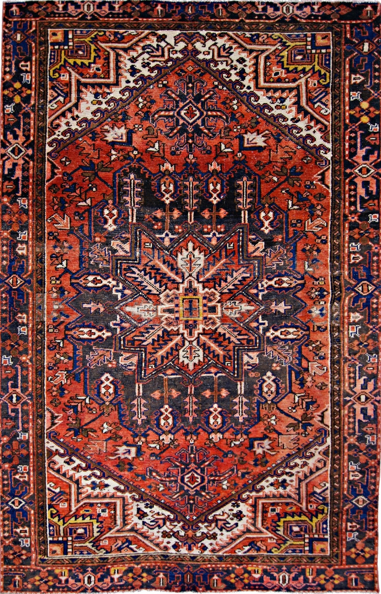 Handmade Vintage Persian Rug | 212 x 136 cm | 7' x 4'5" - Najaf Rugs & Textile