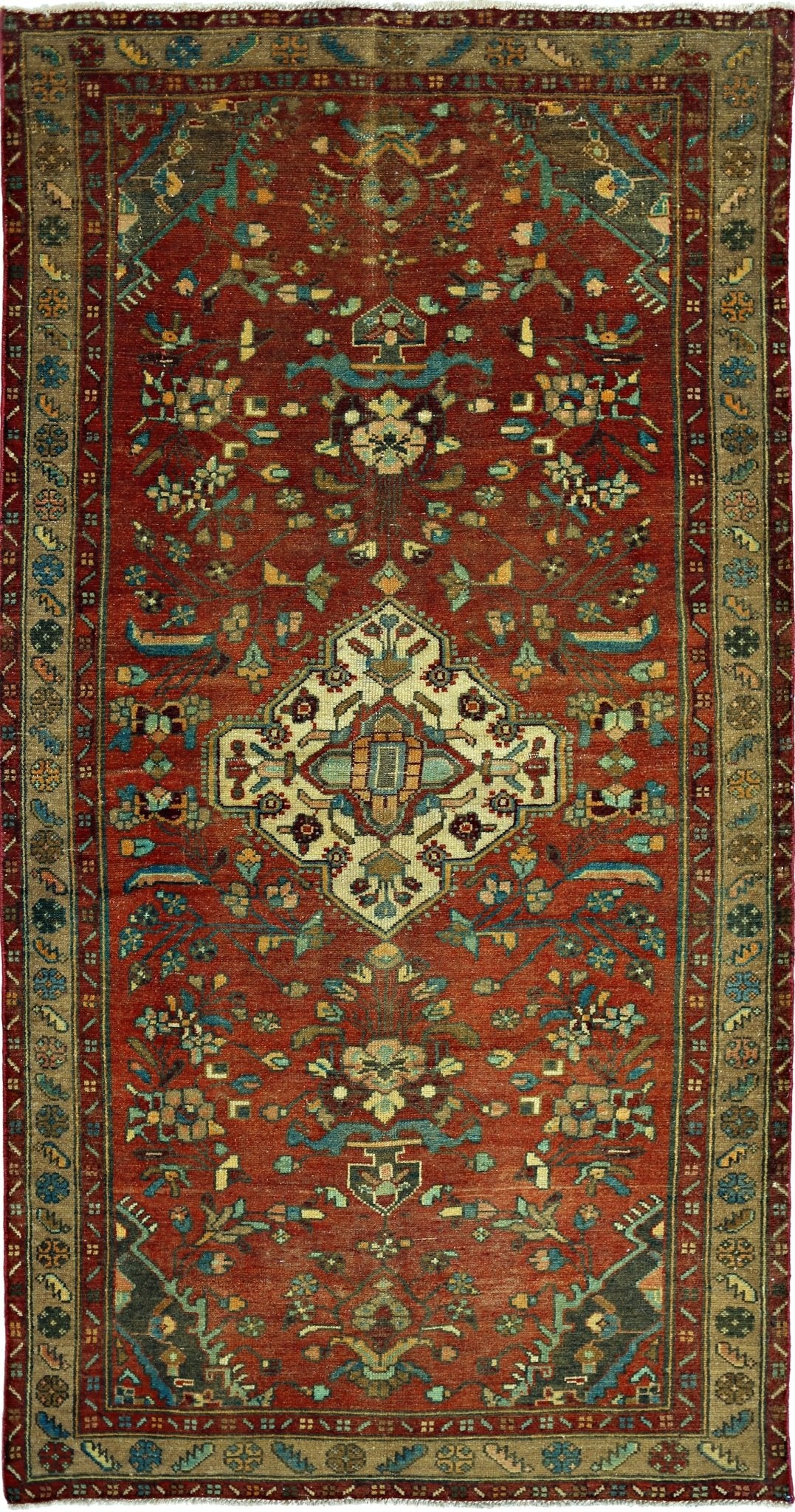 Handmade Vintage Persian Rug | 212 x 99 cm | 6'11" x 3'3" - Najaf Rugs & Textile