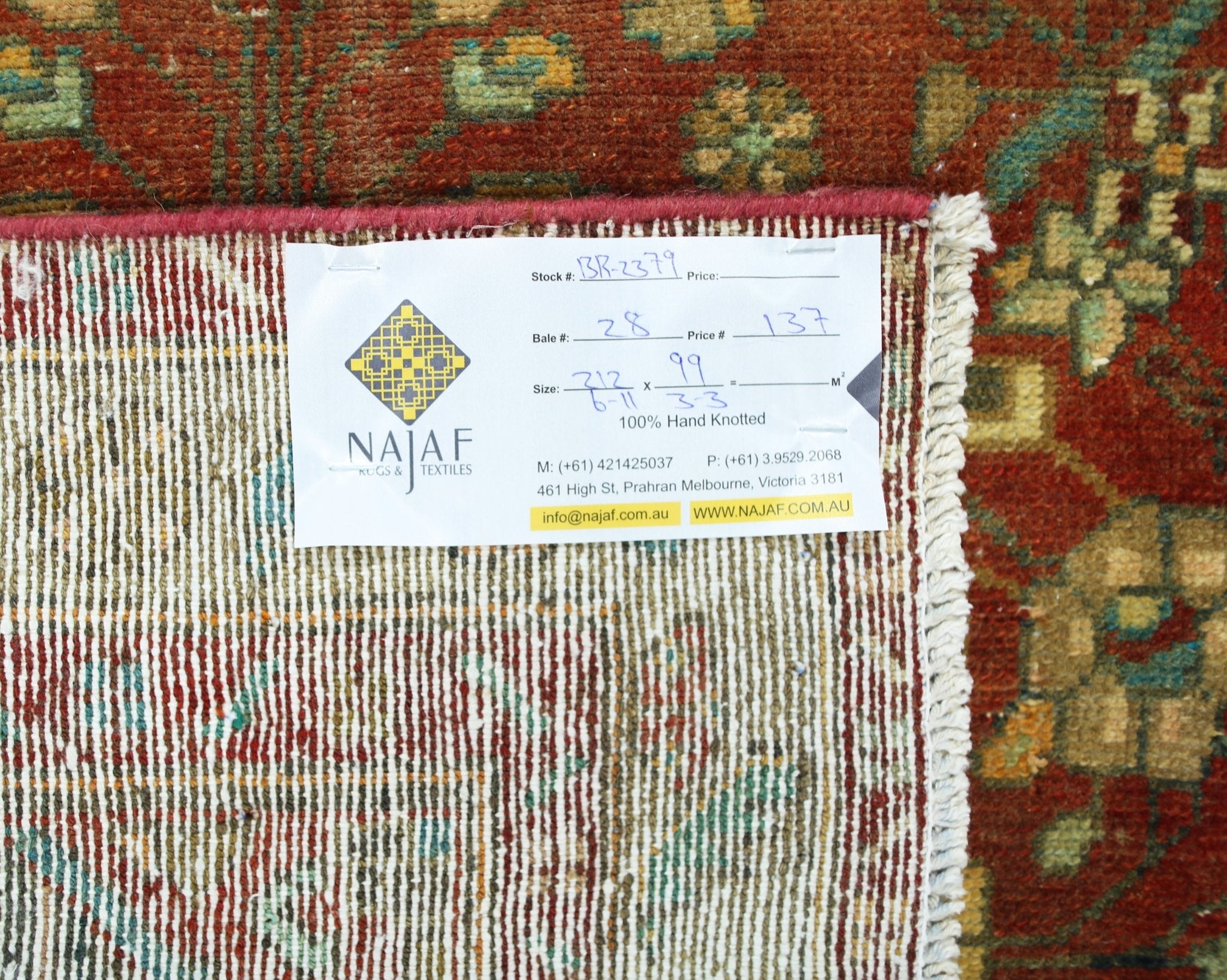 Handmade Vintage Persian Rug | 212 x 99 cm | 6'11" x 3'3" - Najaf Rugs & Textile