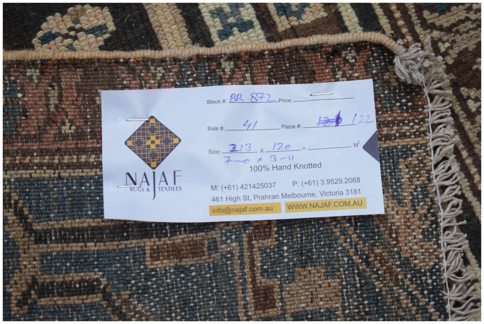 Handmade Vintage Persian Rug | 213 x 120 cm | 7' x 3'11" - Najaf Rugs & Textile