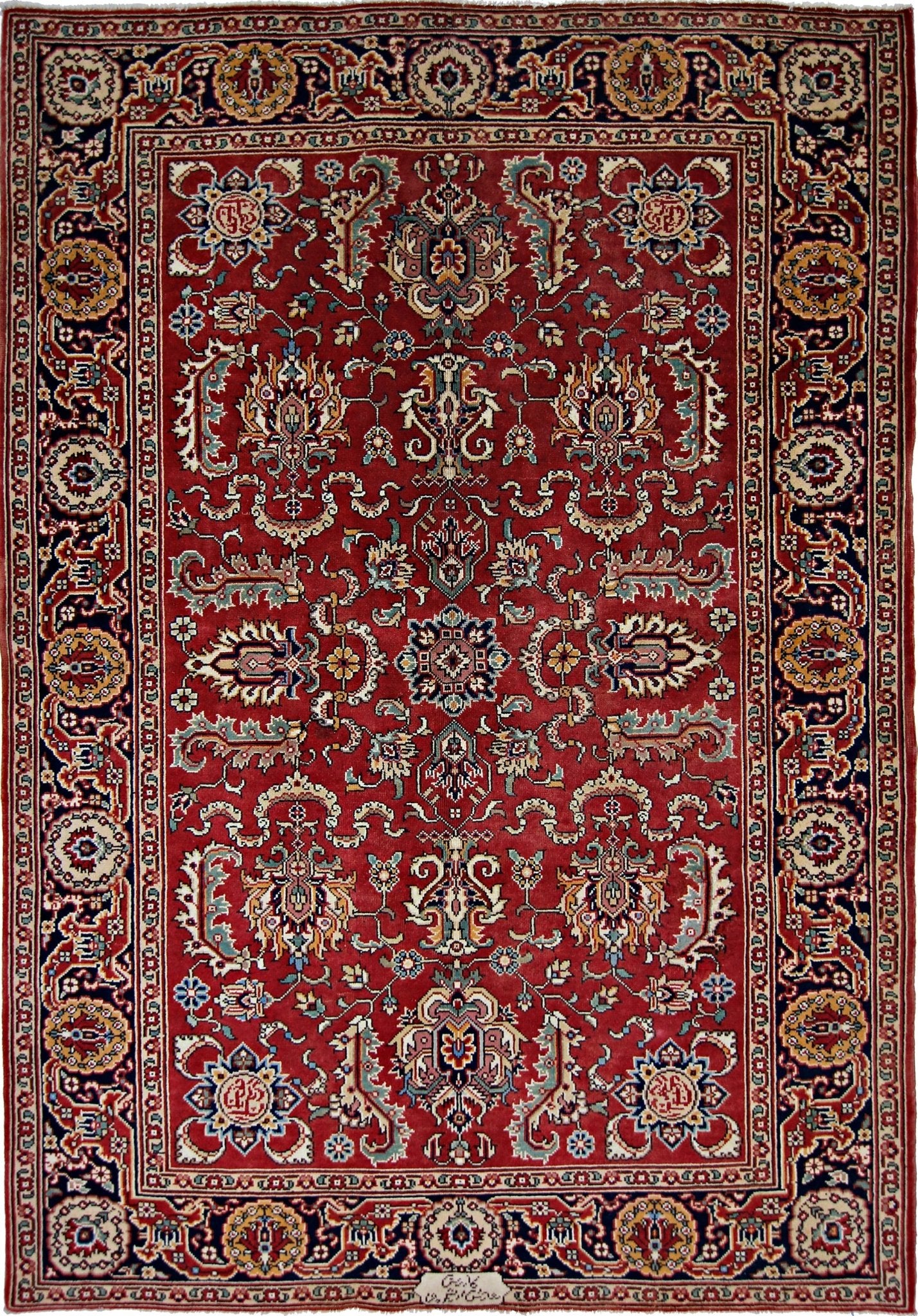 Handmade Vintage Persian Rug | 214 x 148 cm | 7' x 4'10" - Najaf Rugs & Textile