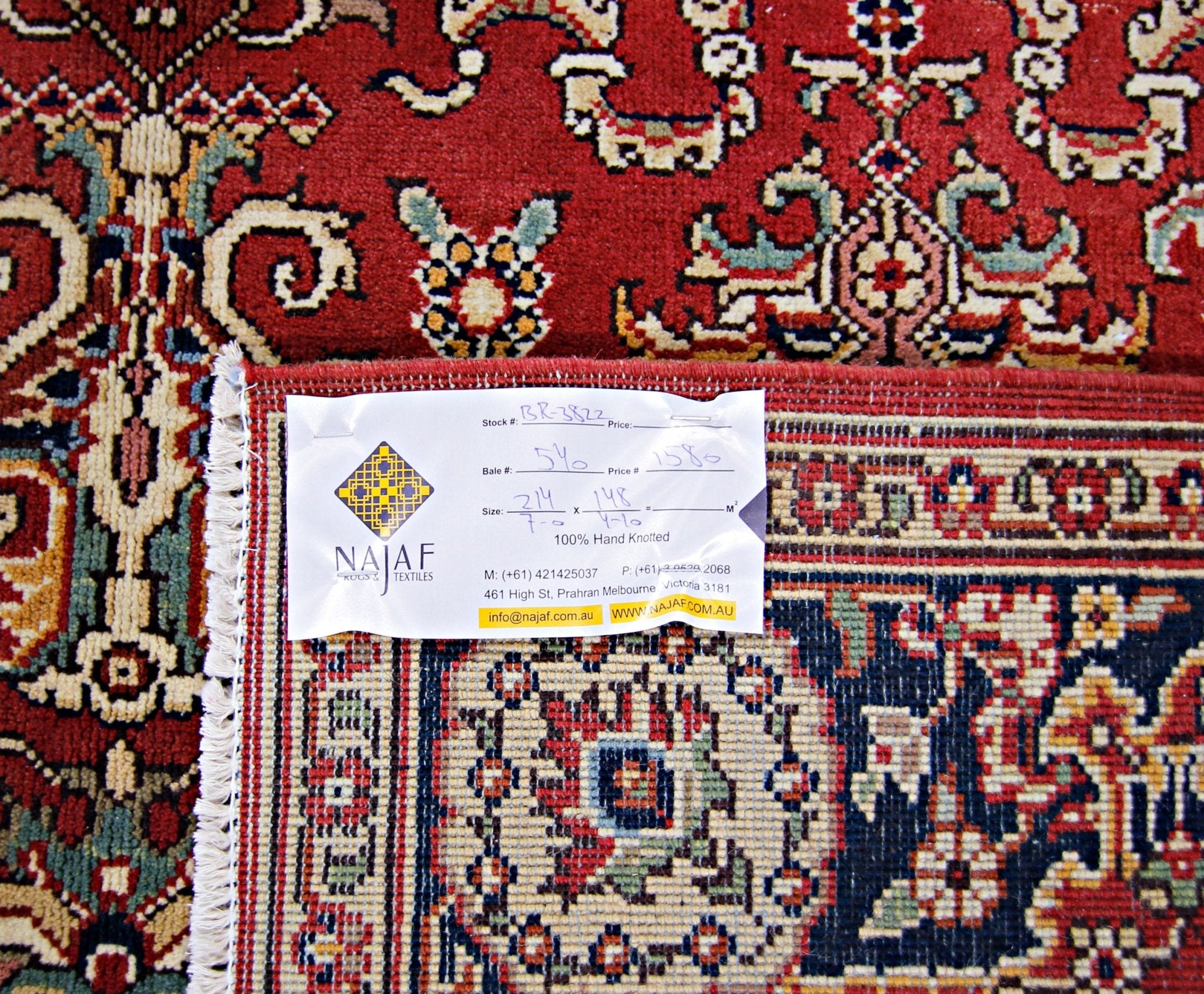 Handmade Vintage Persian Rug | 214 x 148 cm | 7' x 4'10" - Najaf Rugs & Textile