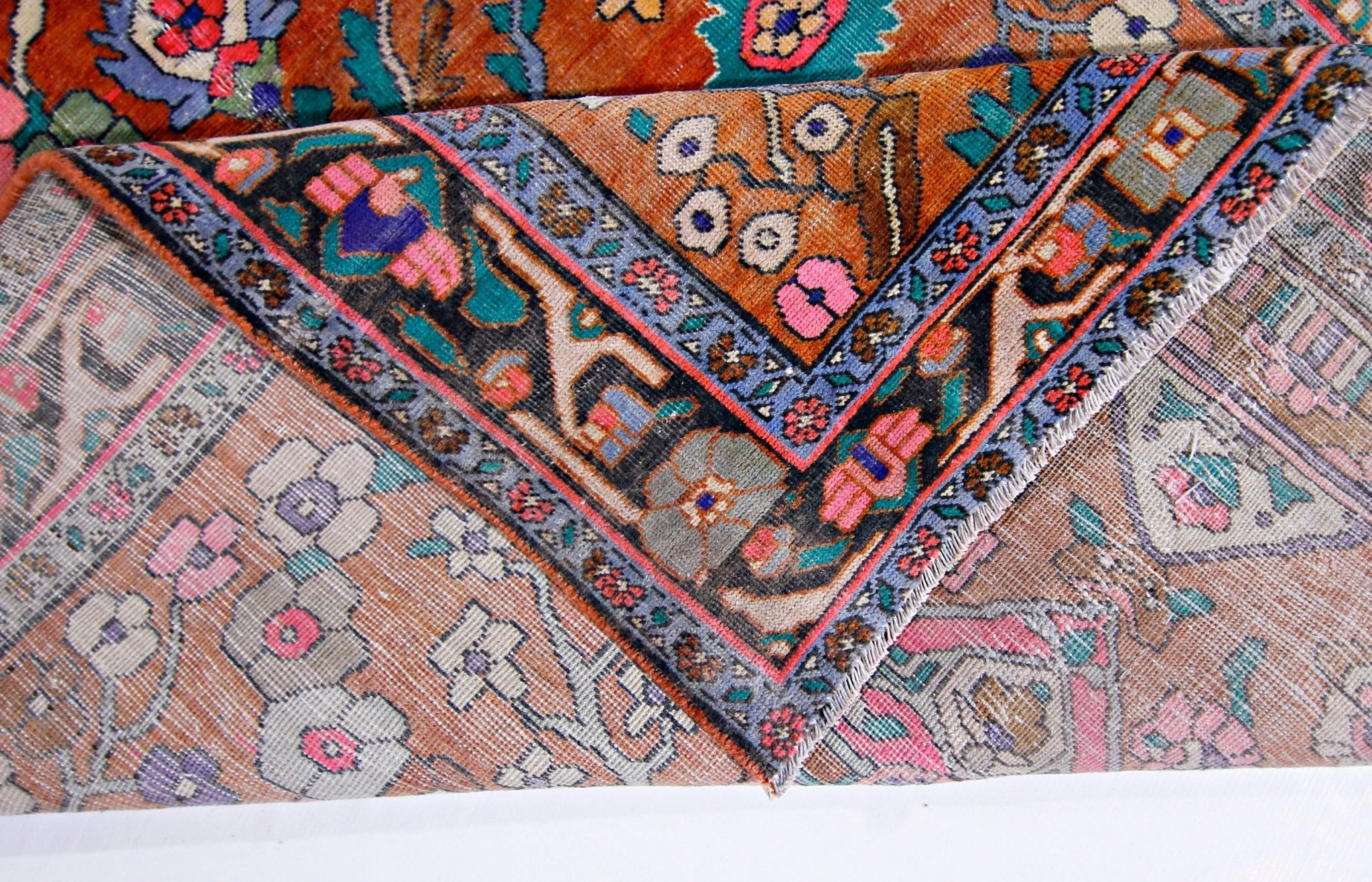 Handmade Vintage Persian Rug | 215 x 122 cm | 7' x 4' - Najaf Rugs & Textile