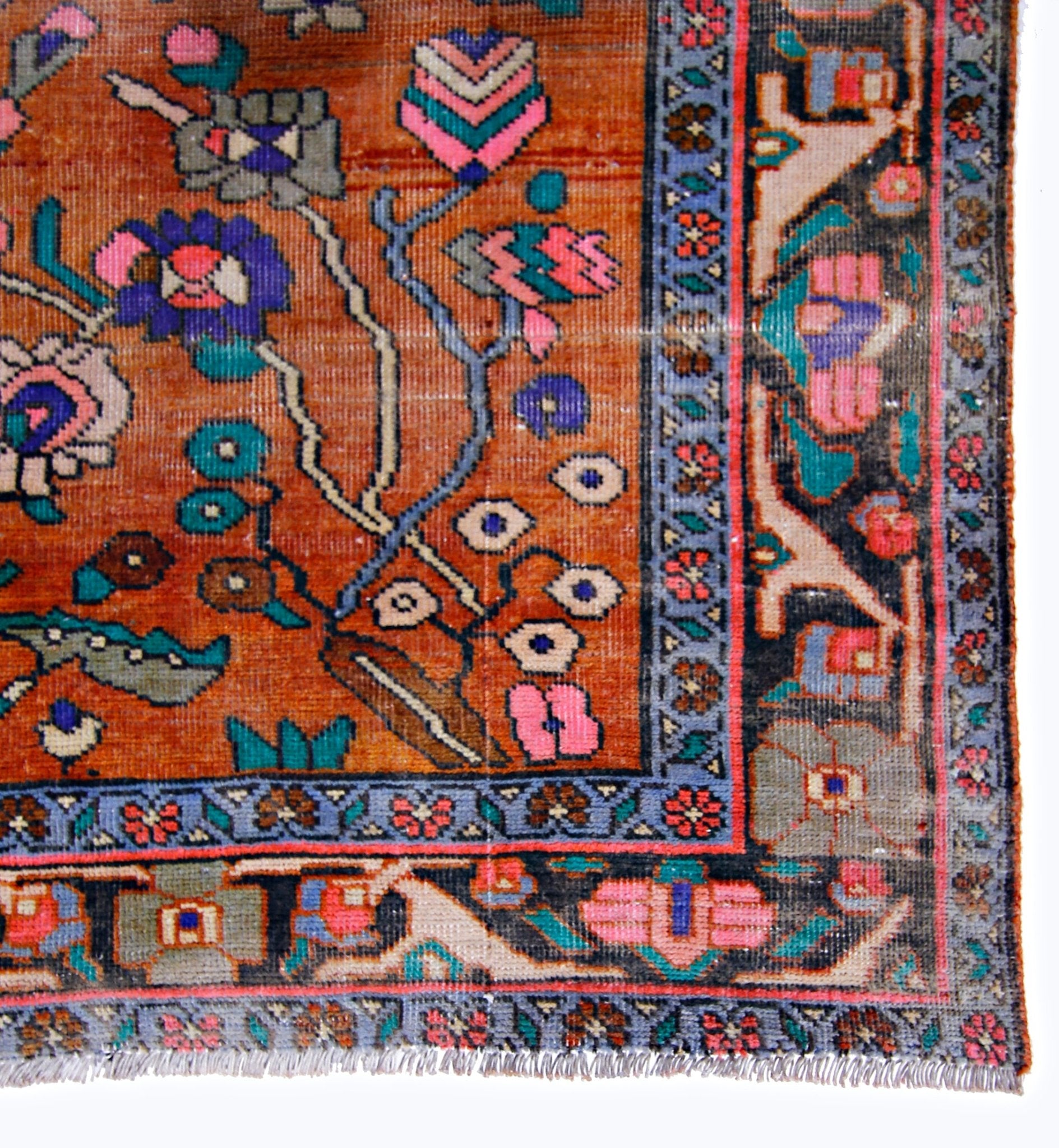 Handmade Vintage Persian Rug | 215 x 122 cm | 7' x 4' - Najaf Rugs & Textile