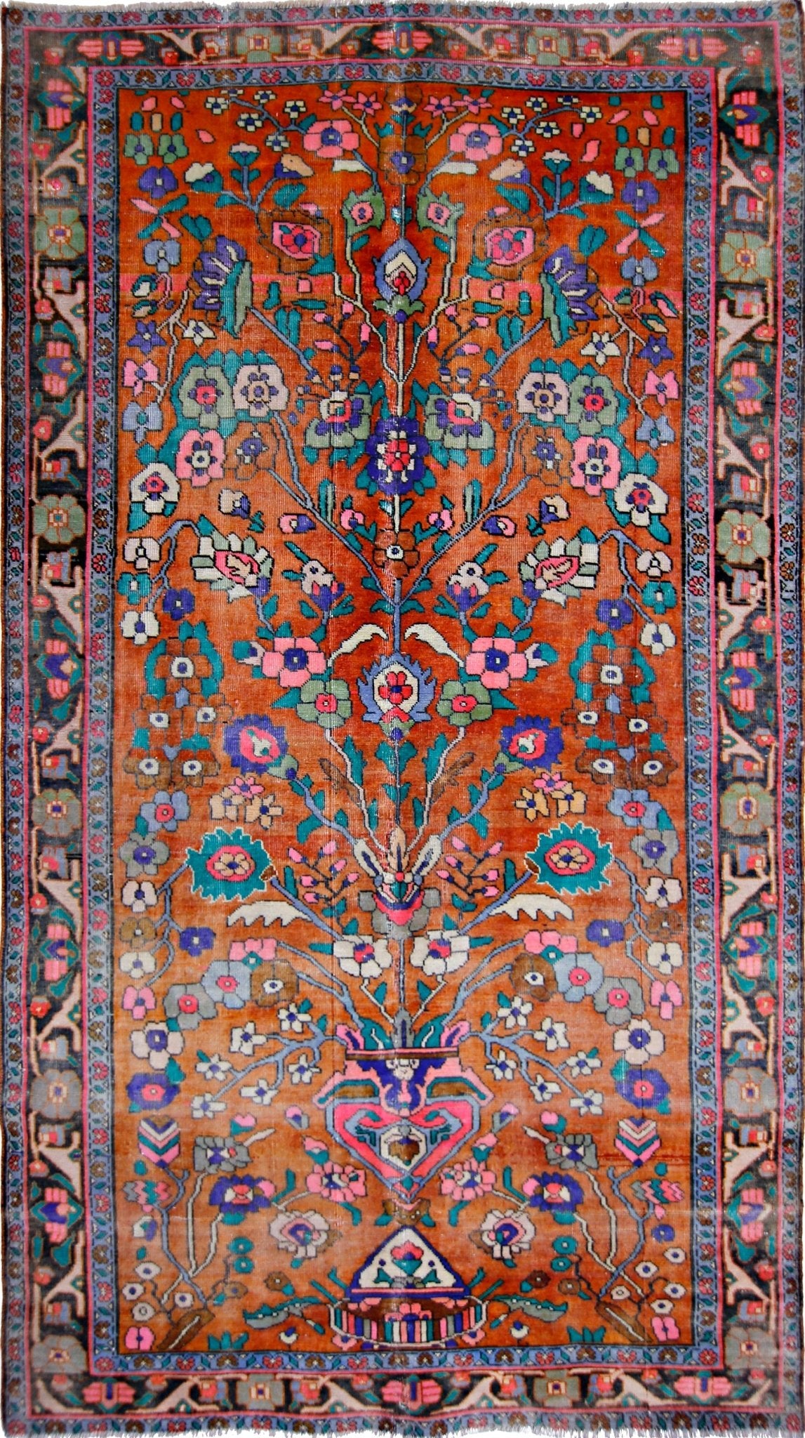 Handmade Vintage Persian Rug | 215 x 122 cm | 7' x 4' - Najaf Rugs & Textile