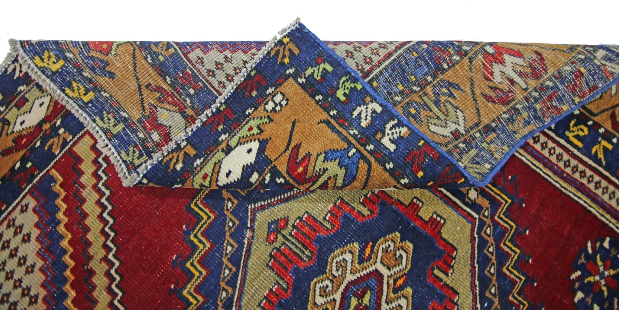 Handmade Vintage Persian Rug | 216 x 118 cm | 7'1" x 3'10" - Najaf Rugs & Textile