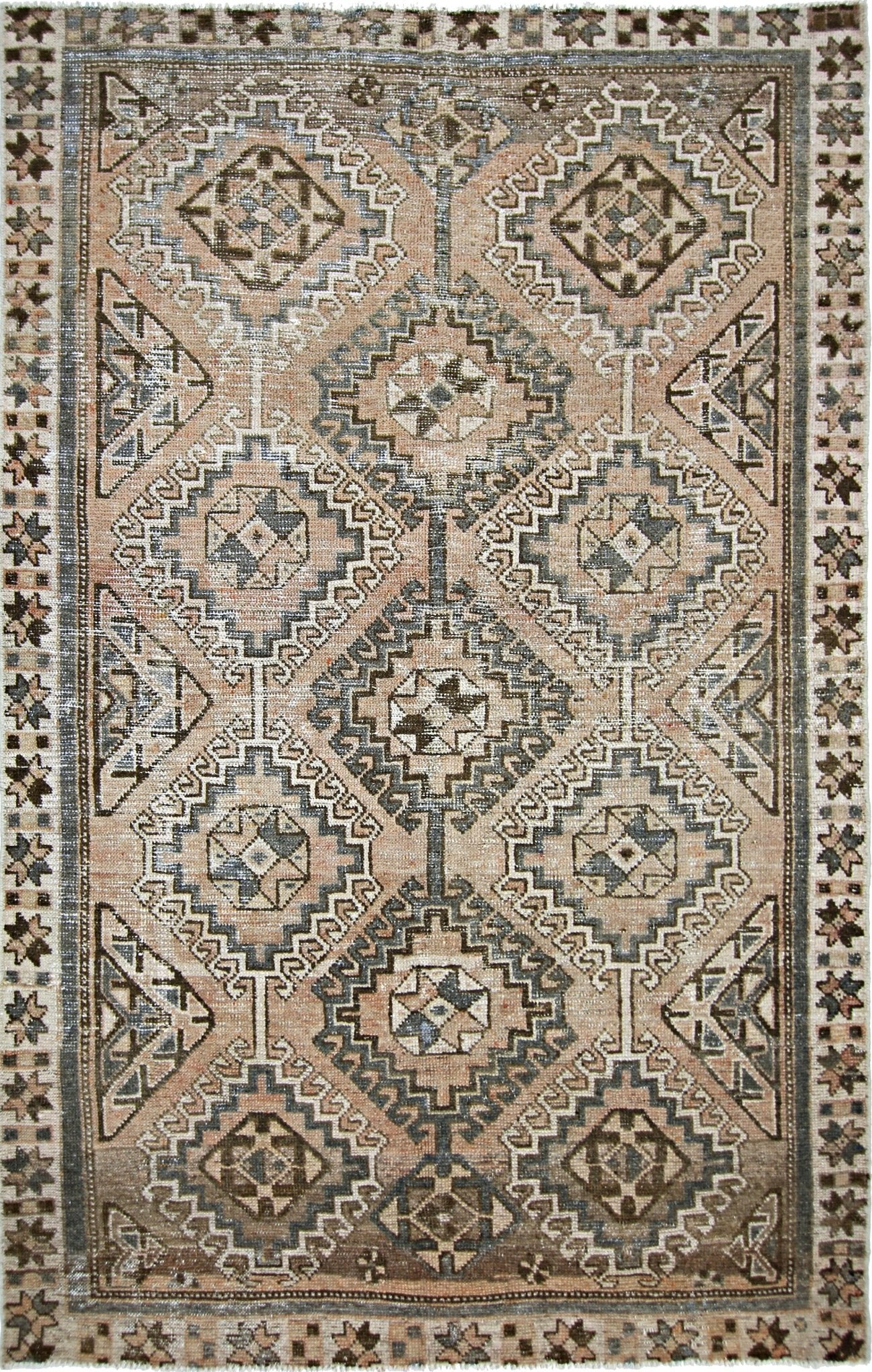 Handmade Vintage Persian Rug | 217 x 131 cm | 7'1" x 4'4" - Najaf Rugs & Textile