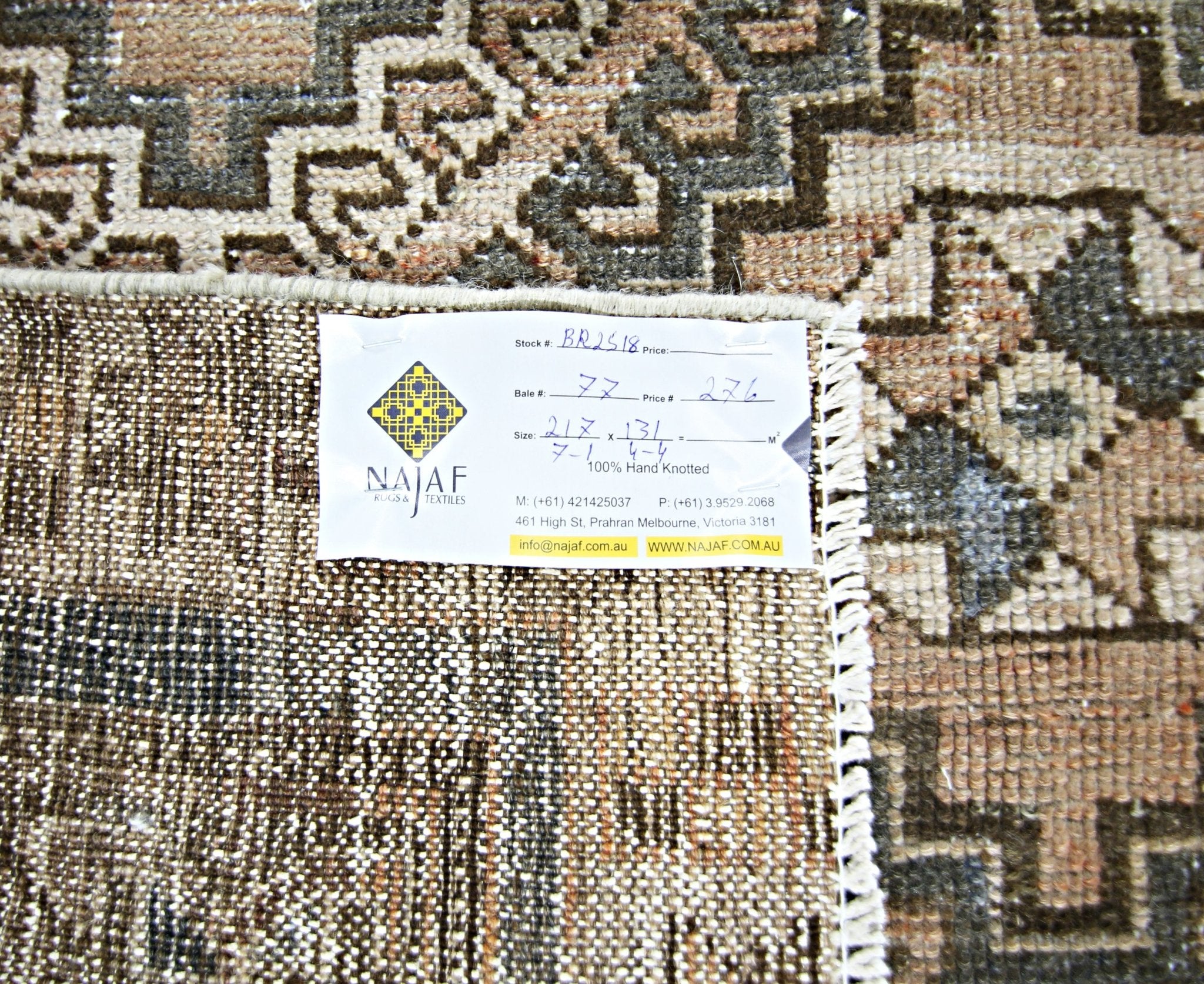 Handmade Vintage Persian Rug | 217 x 131 cm | 7'1" x 4'4" - Najaf Rugs & Textile