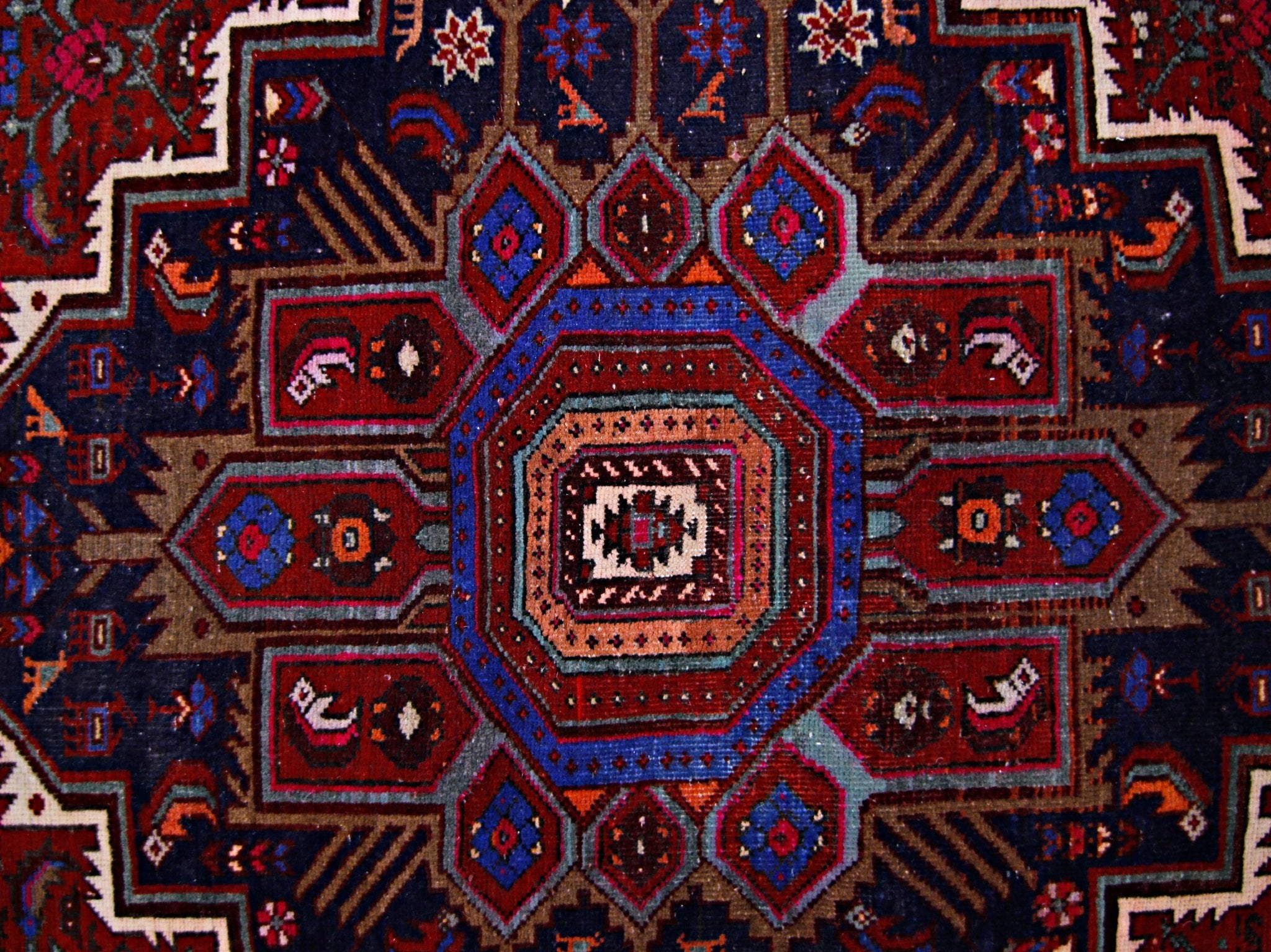 Handmade Vintage Persian Rug | 222 x 131 cm | 7'3" x 4'4" - Najaf Rugs & Textile