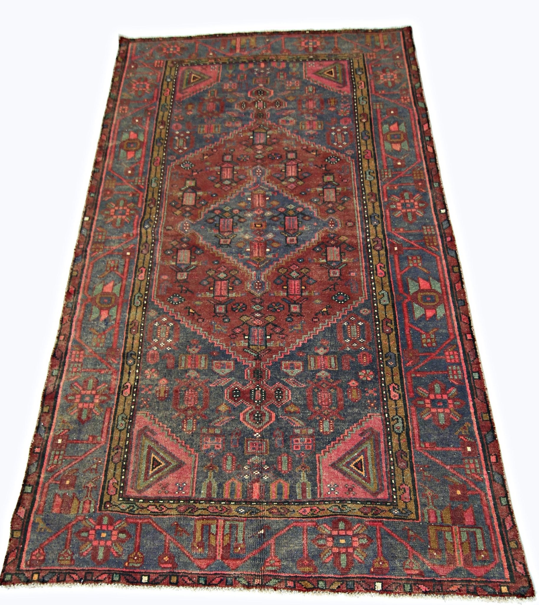 Handmade Vintage Persian Rug | 222 x 138 cm | 7'3" x 4'6" - Najaf Rugs & Textile