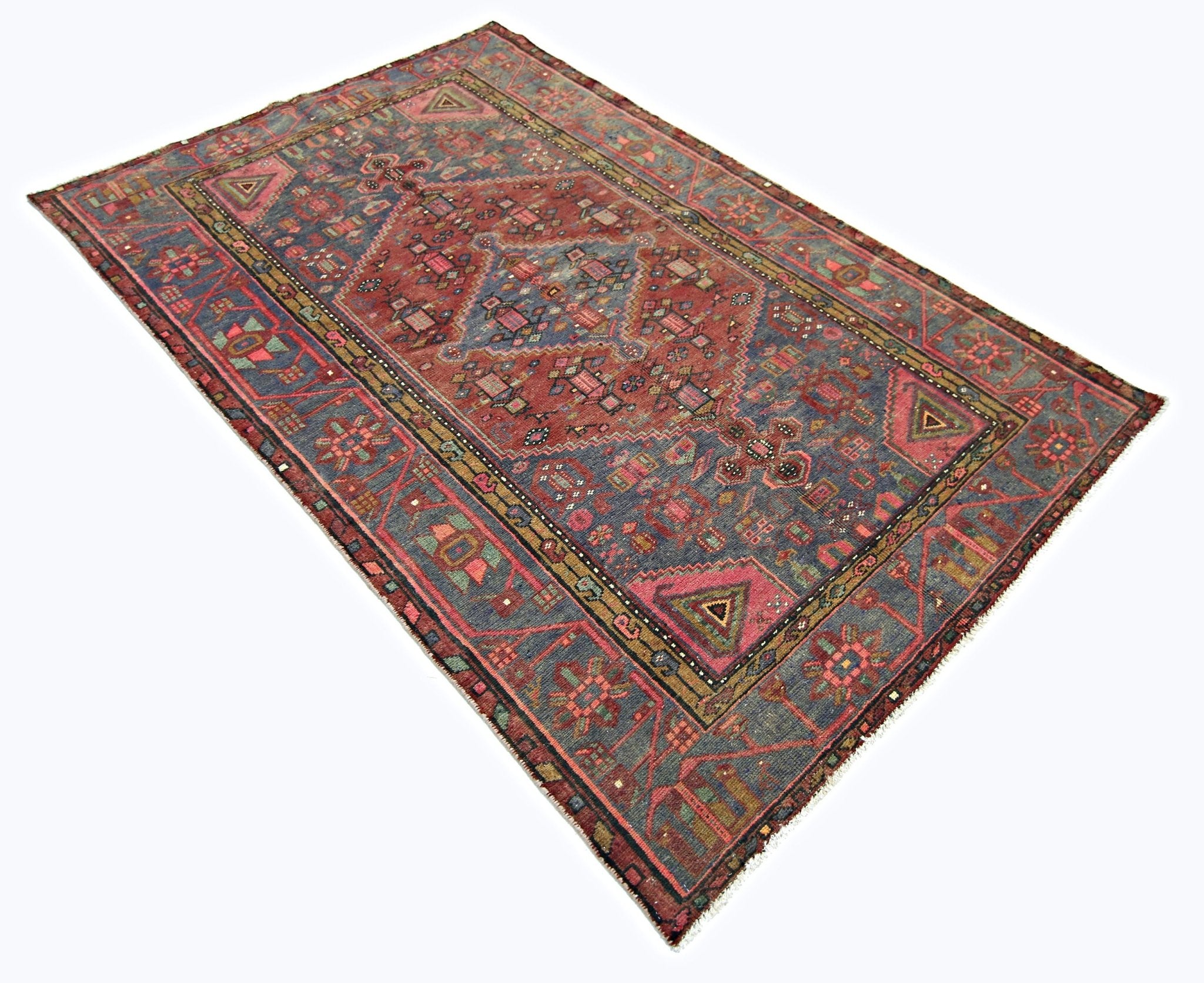 Handmade Vintage Persian Rug | 222 x 138 cm | 7'3" x 4'6" - Najaf Rugs & Textile