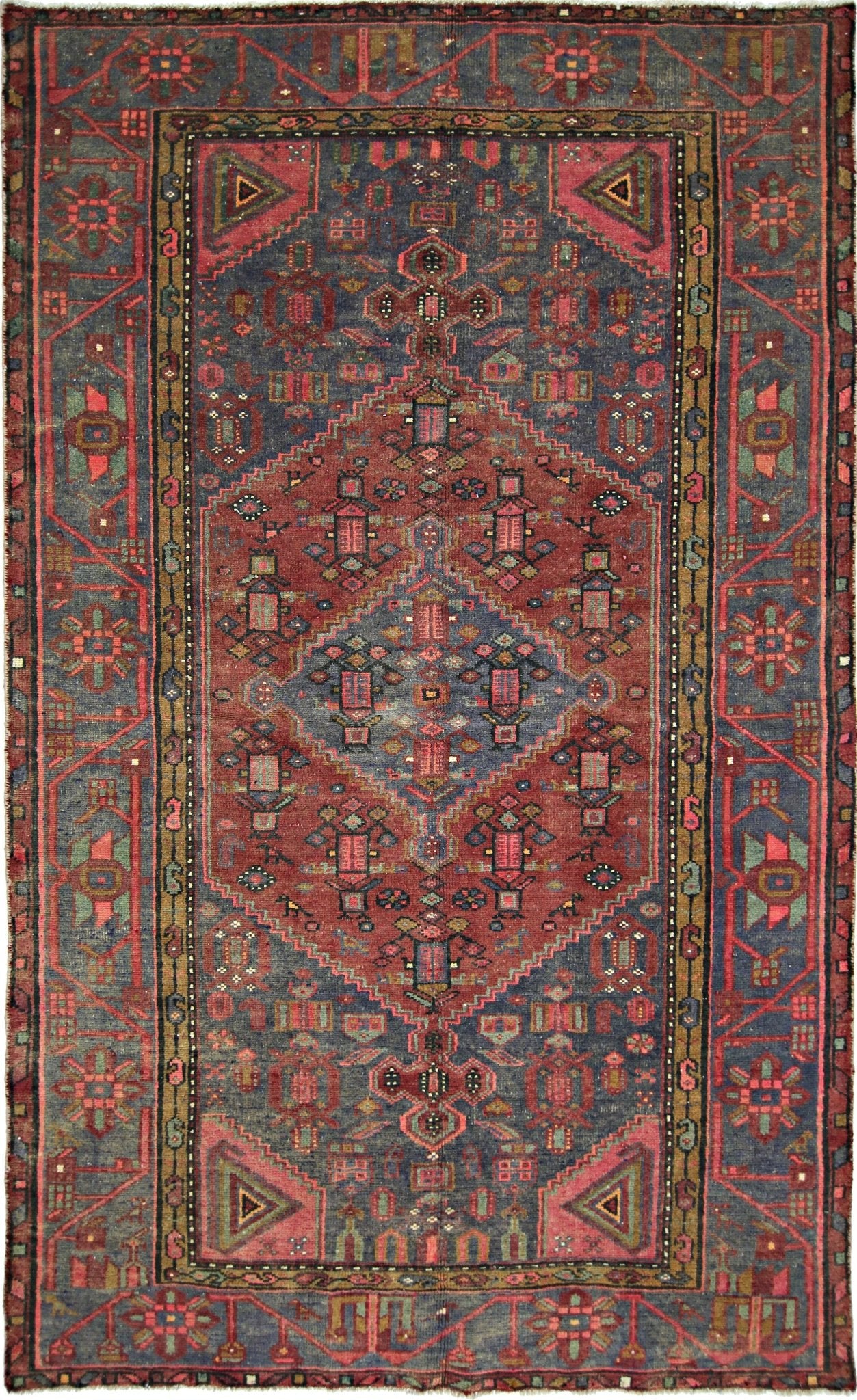 Handmade Vintage Persian Rug | 222 x 138 cm | 7'3" x 4'6" - Najaf Rugs & Textile