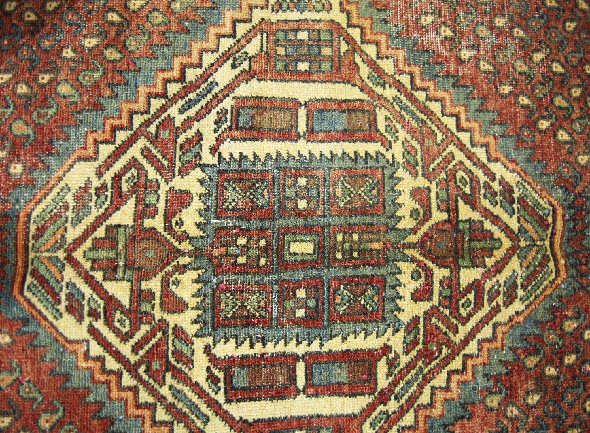 Handmade Vintage Persian Rug | 222 x 178 cm | 7'3" x 5'10" - Najaf Rugs & Textile