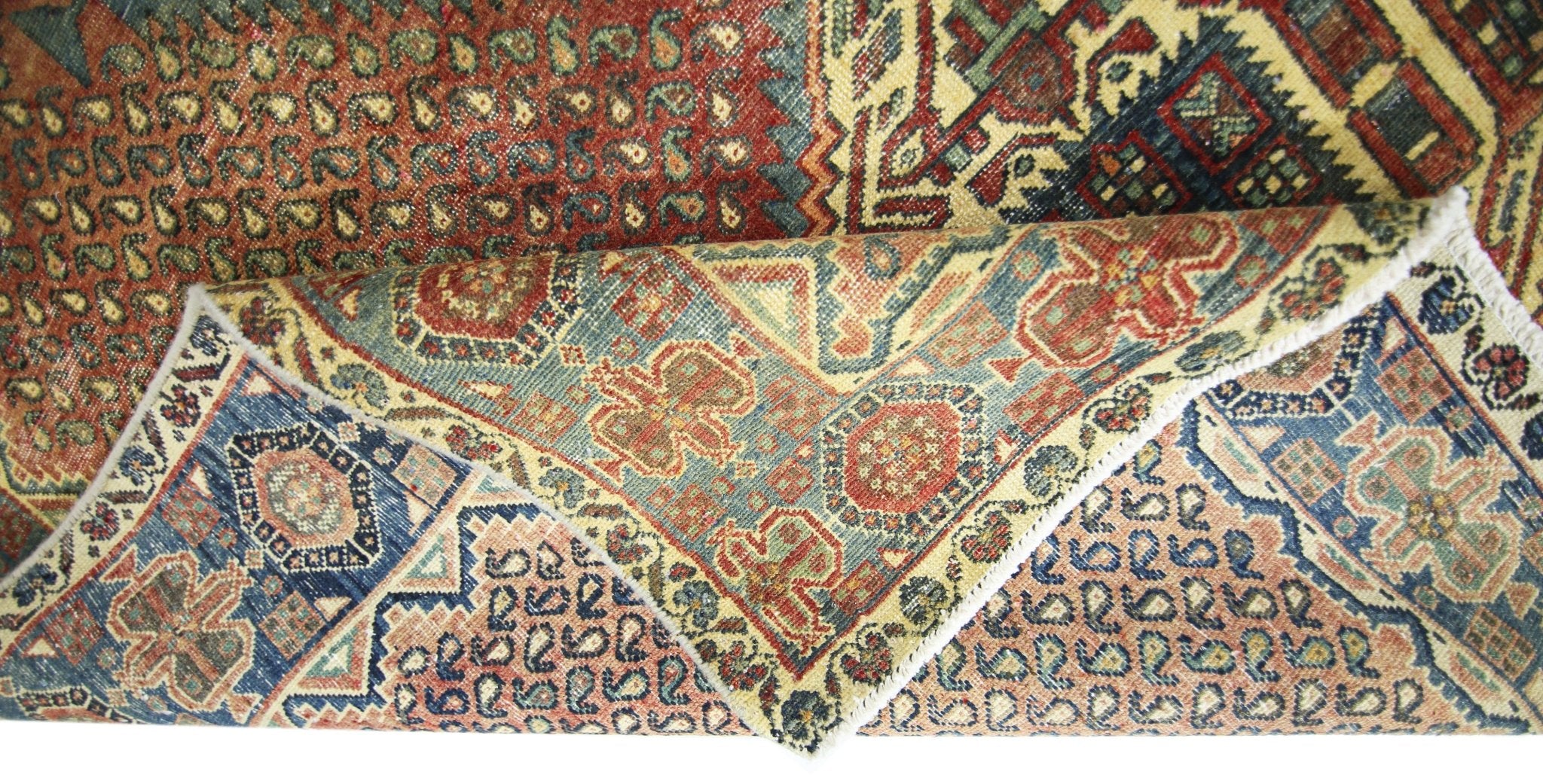 Handmade Vintage Persian Rug | 222 x 178 cm | 7'3" x 5'10" - Najaf Rugs & Textile