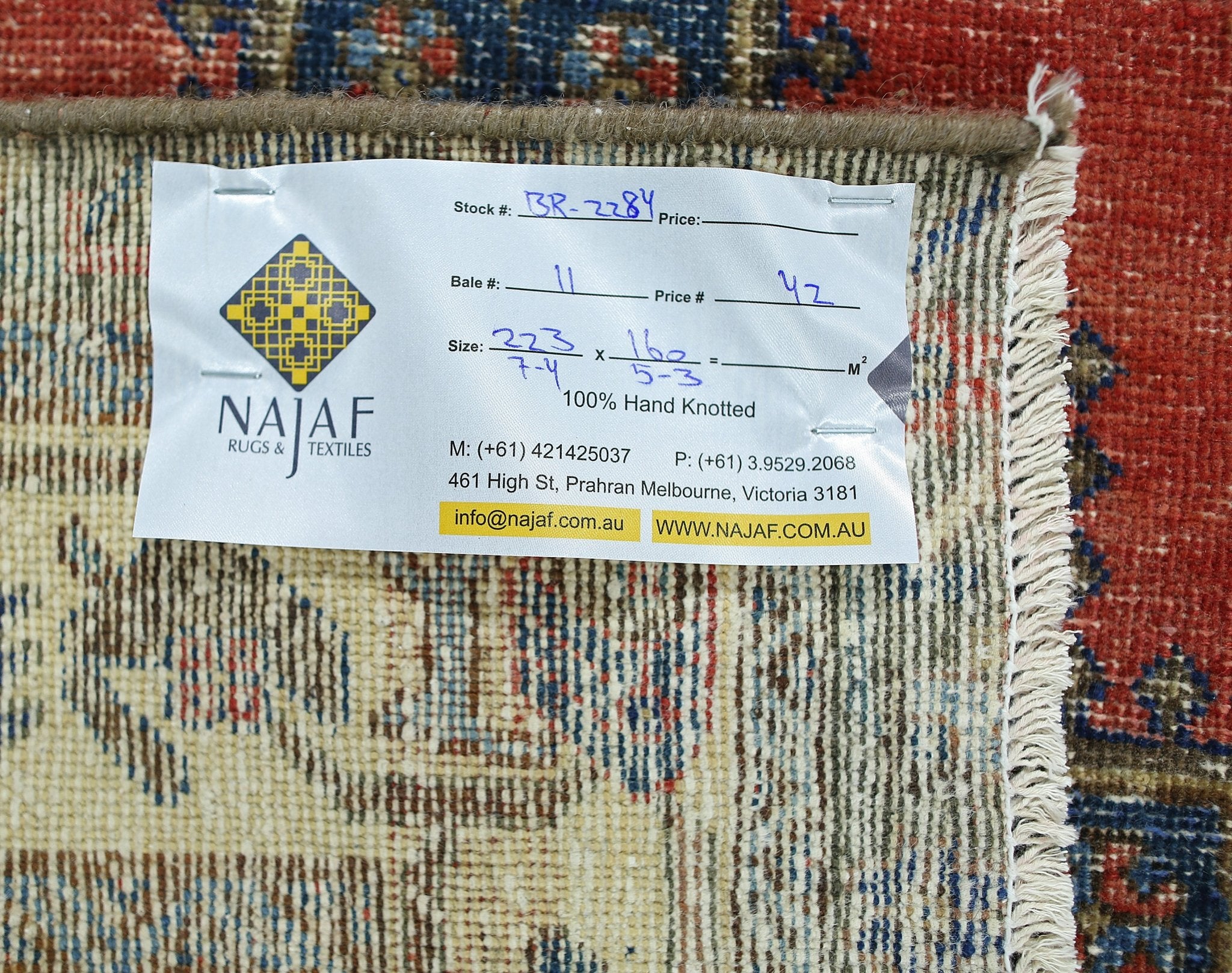 Handmade Vintage Persian Rug | 223 x 160 cm | 7'4" x 5'3" - Najaf Rugs & Textile