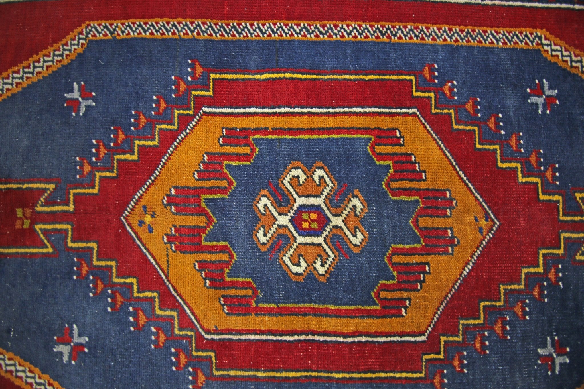 Handmade Vintage Persian Rug | 226 x 107 cm | 7'5" x 3'6" - Najaf Rugs & Textile