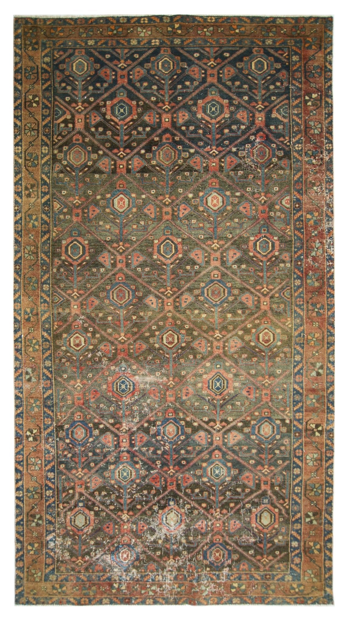 Handmade Vintage Persian Rug | 226 x 122 cm | 7'5" x 4' - Najaf Rugs & Textile