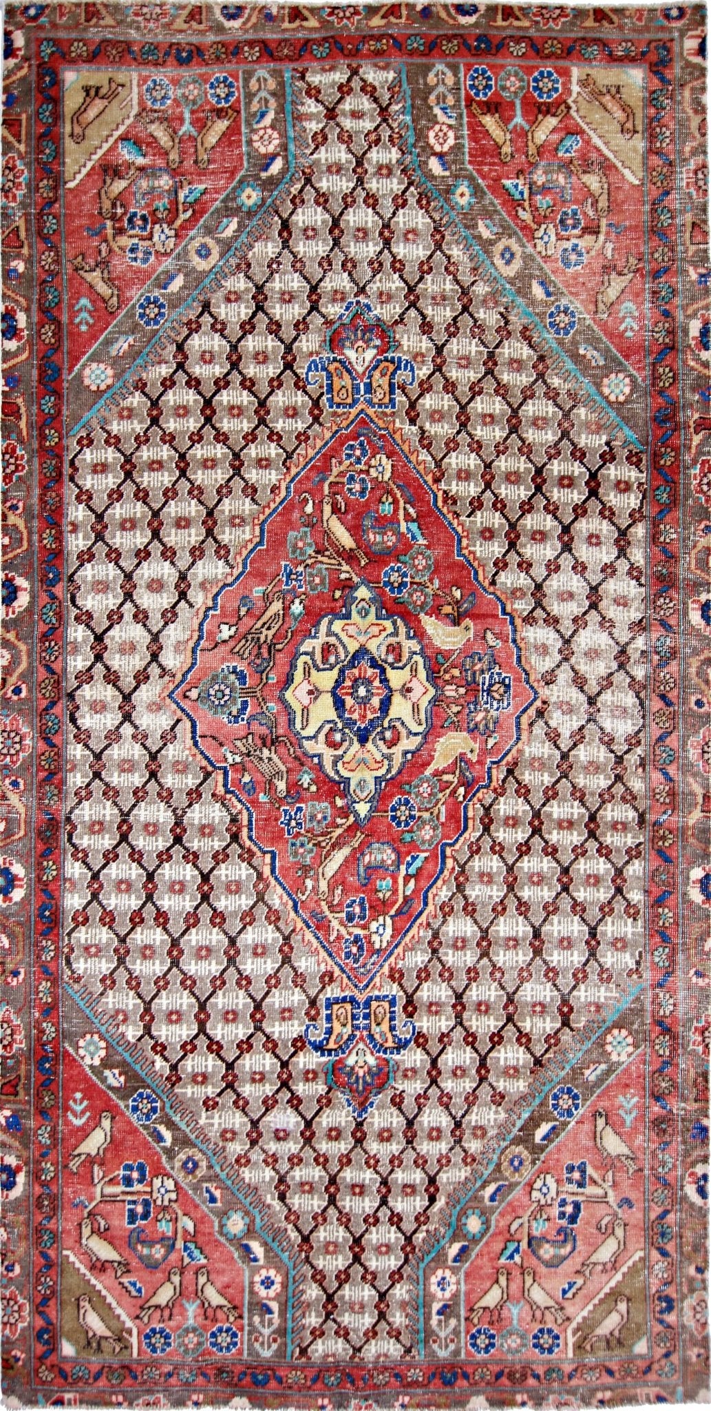 Handmade Vintage Persian Rug | 227 x 111 cm | 7'5" x 3'8" - Najaf Rugs & Textile