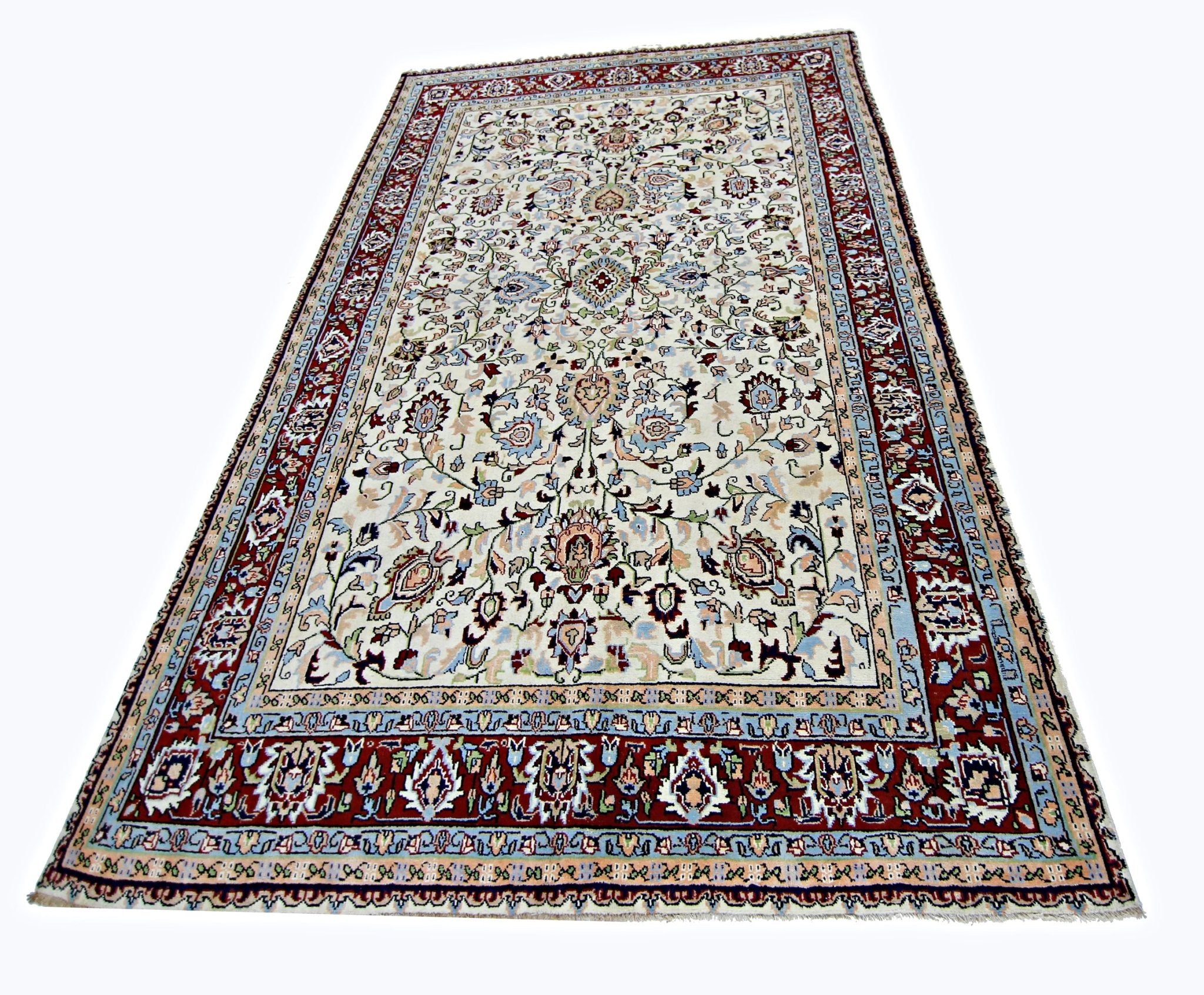 Handmade Vintage Persian Rug | 231 x 162 cm | 7'7" x 5'4" - Najaf Rugs & Textile