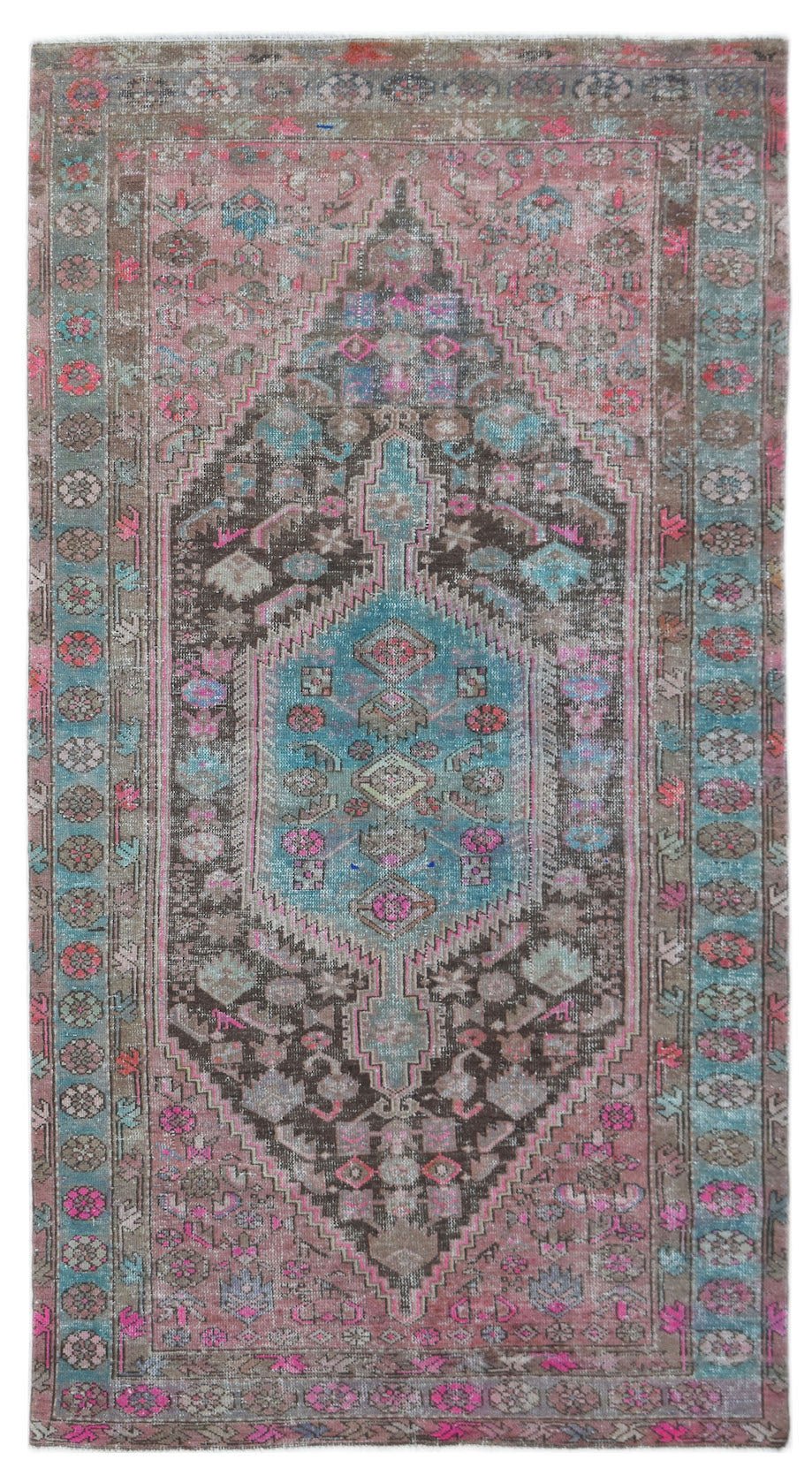 Handmade Vintage Persian Rug | 236 x 128 cm | 7'9" x 4'3" - Najaf Rugs & Textile