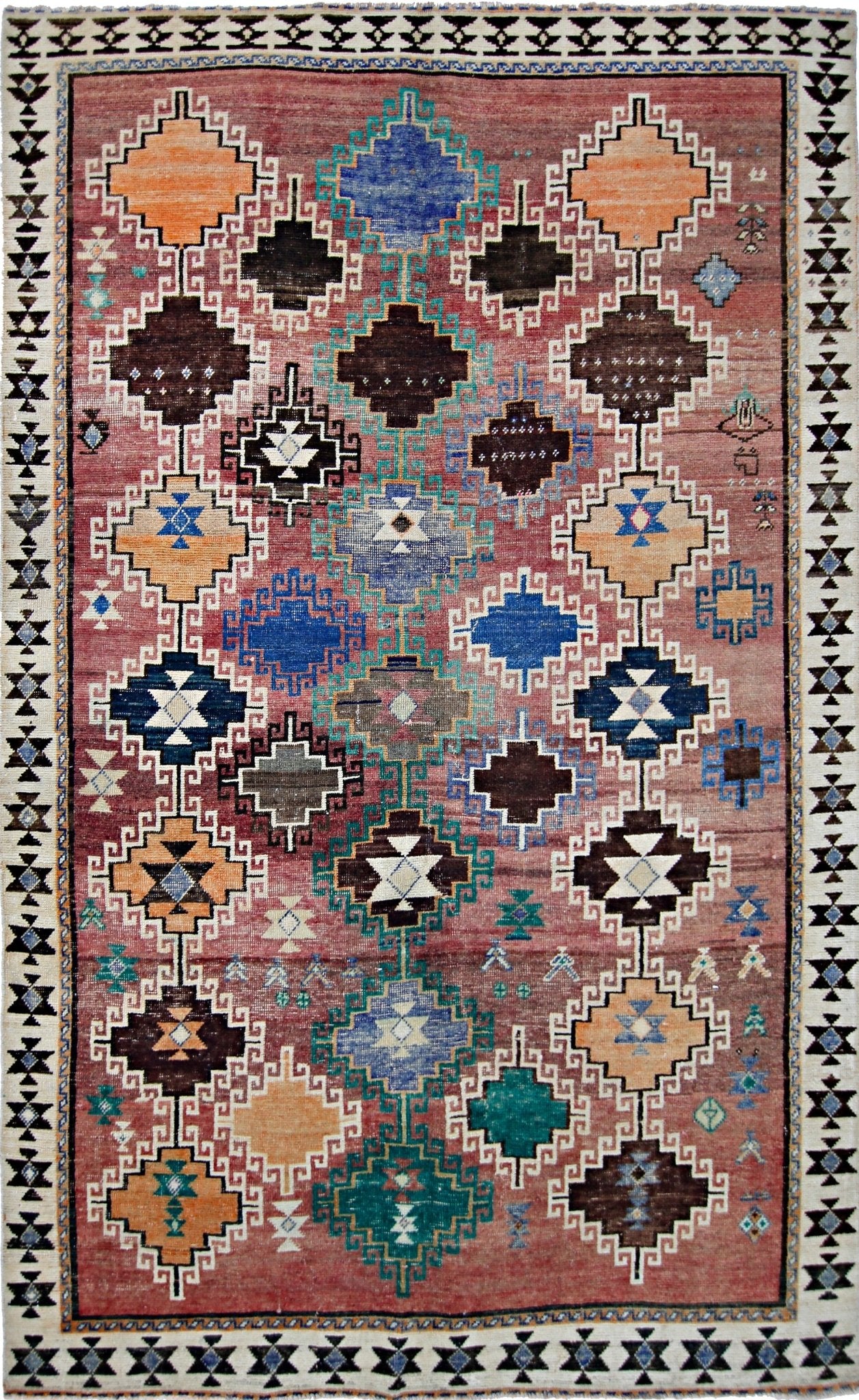 Handmade Vintage Persian Rug | 238 x 144 cm | 7'10" x 4'9" - Najaf Rugs & Textile