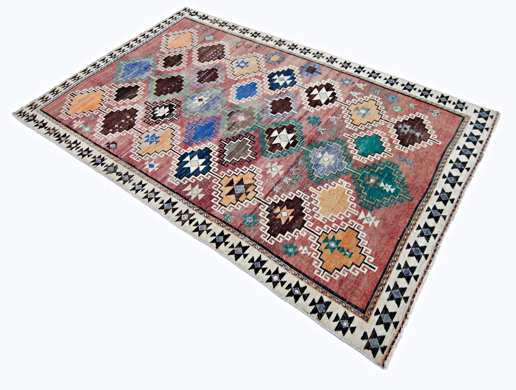 Handmade Vintage Persian Rug | 238 x 144 cm | 7'10" x 4'9" - Najaf Rugs & Textile