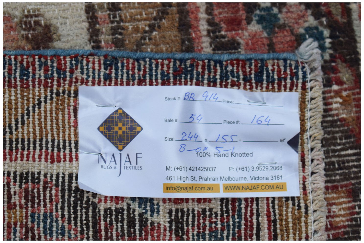 Handmade Vintage Persian Rug | 244 x 155 cm | 8' x 5'1" - Najaf Rugs & Textile