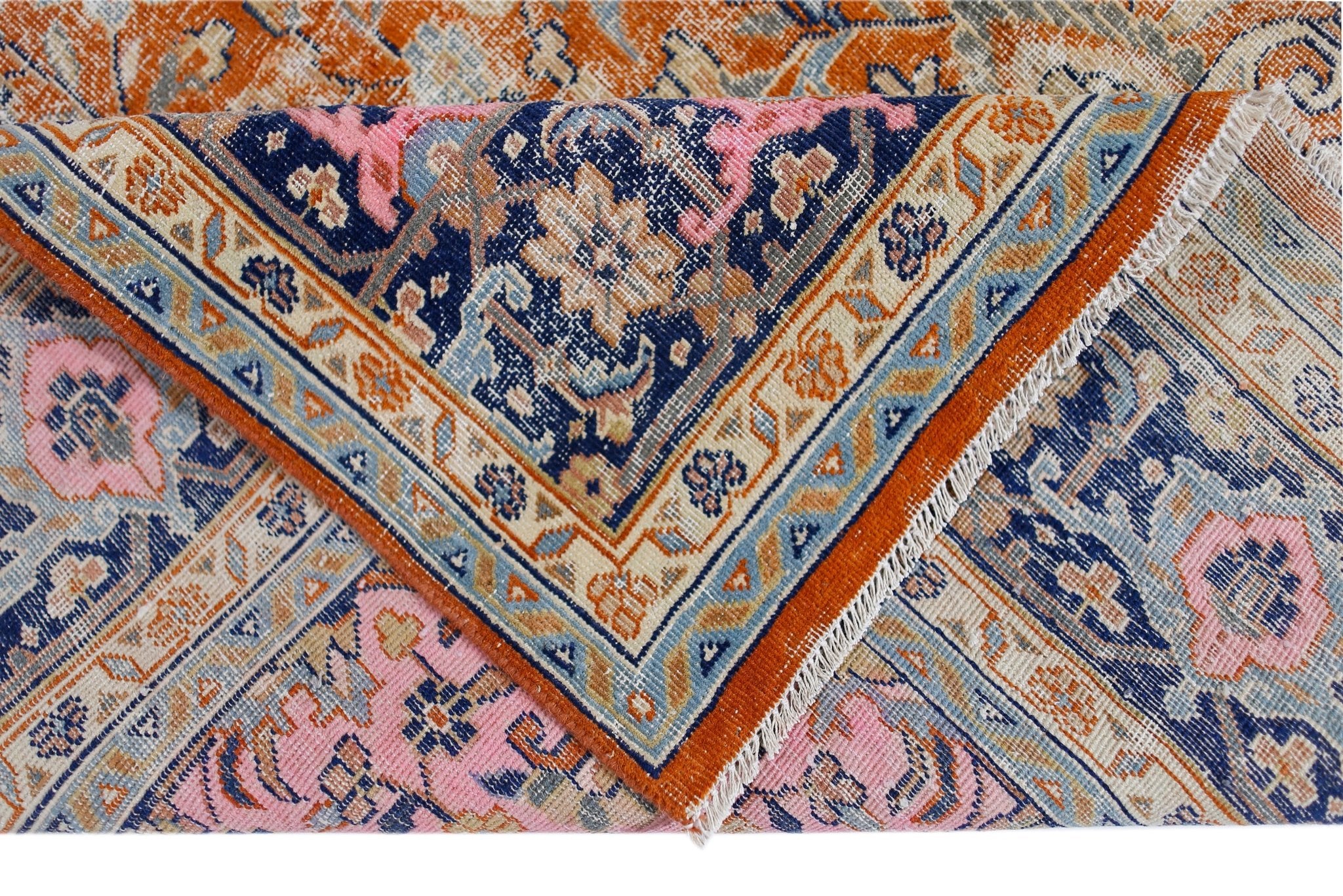 Handmade Vintage Persian Rug | 246 x 160 cm | 8'1" x 5'3" - Najaf Rugs & Textile