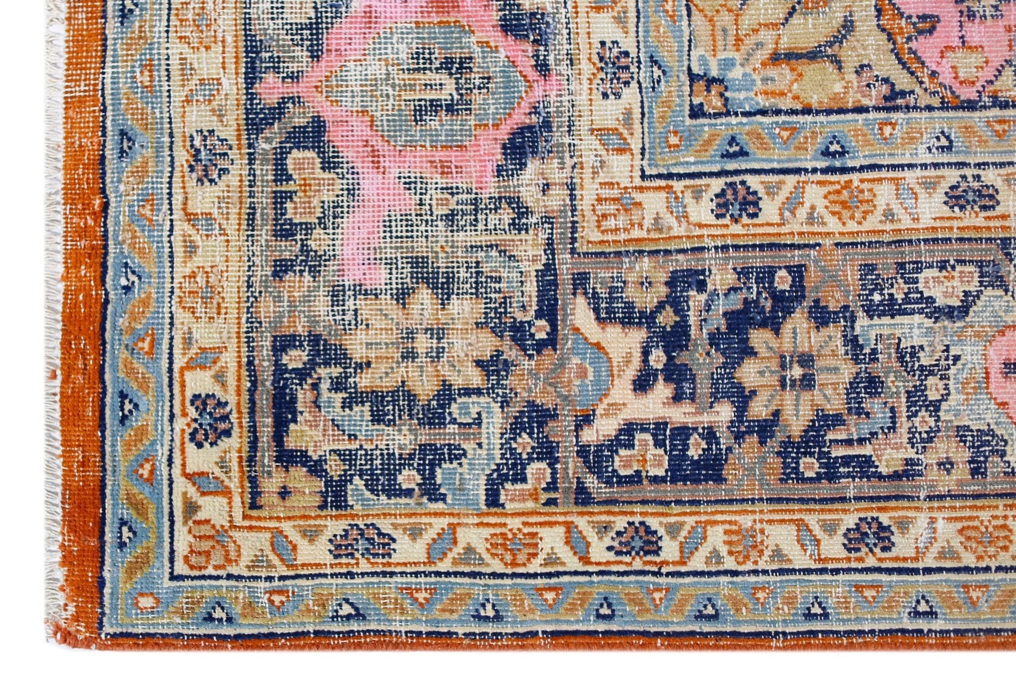 Handmade Vintage Persian Rug | 246 x 160 cm | 8'1" x 5'3" - Najaf Rugs & Textile