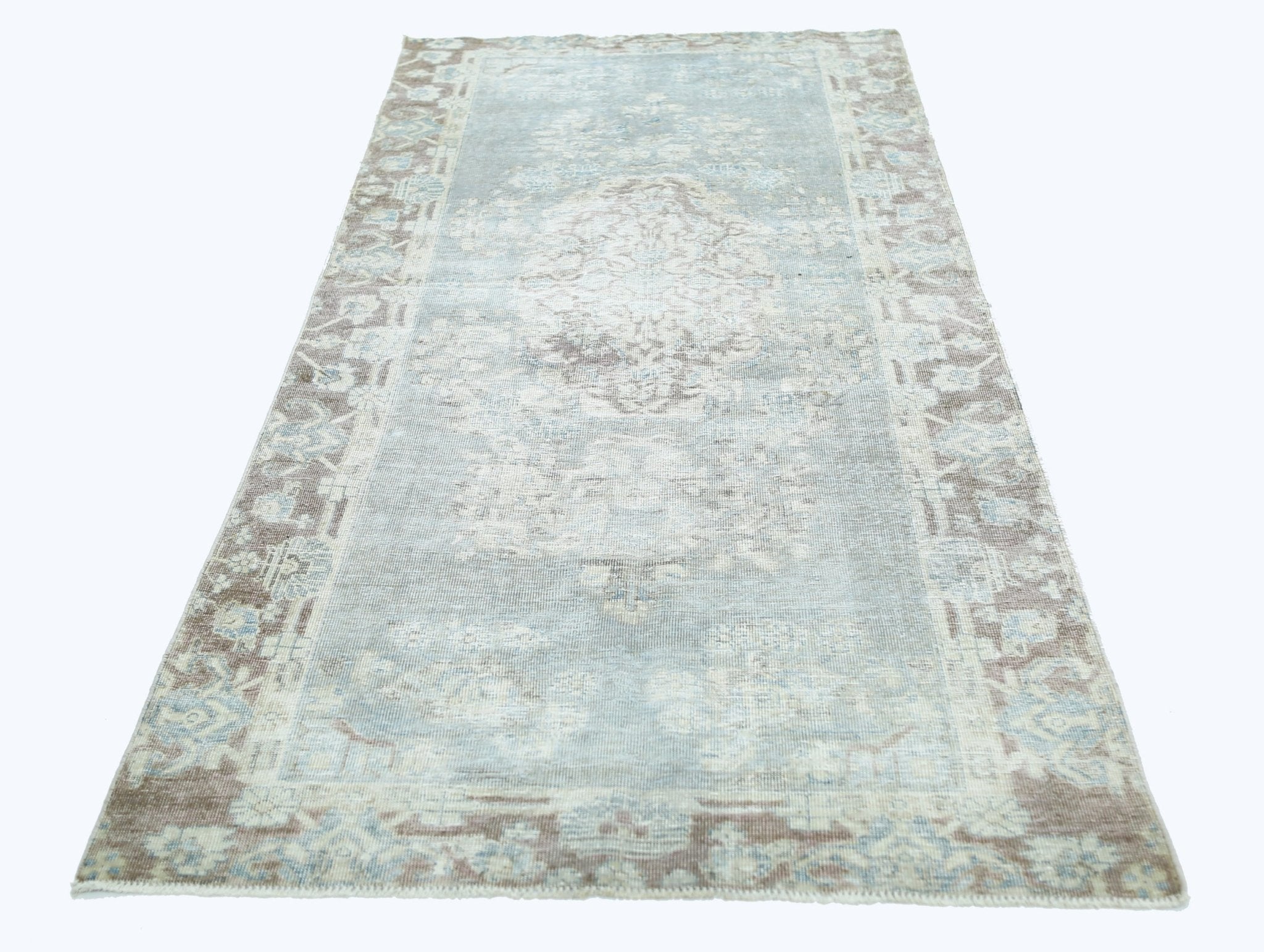 Handmade Vintage Persian Rug | 248 x 126 cm | 8'1" x 4'1" - Najaf Rugs & Textile