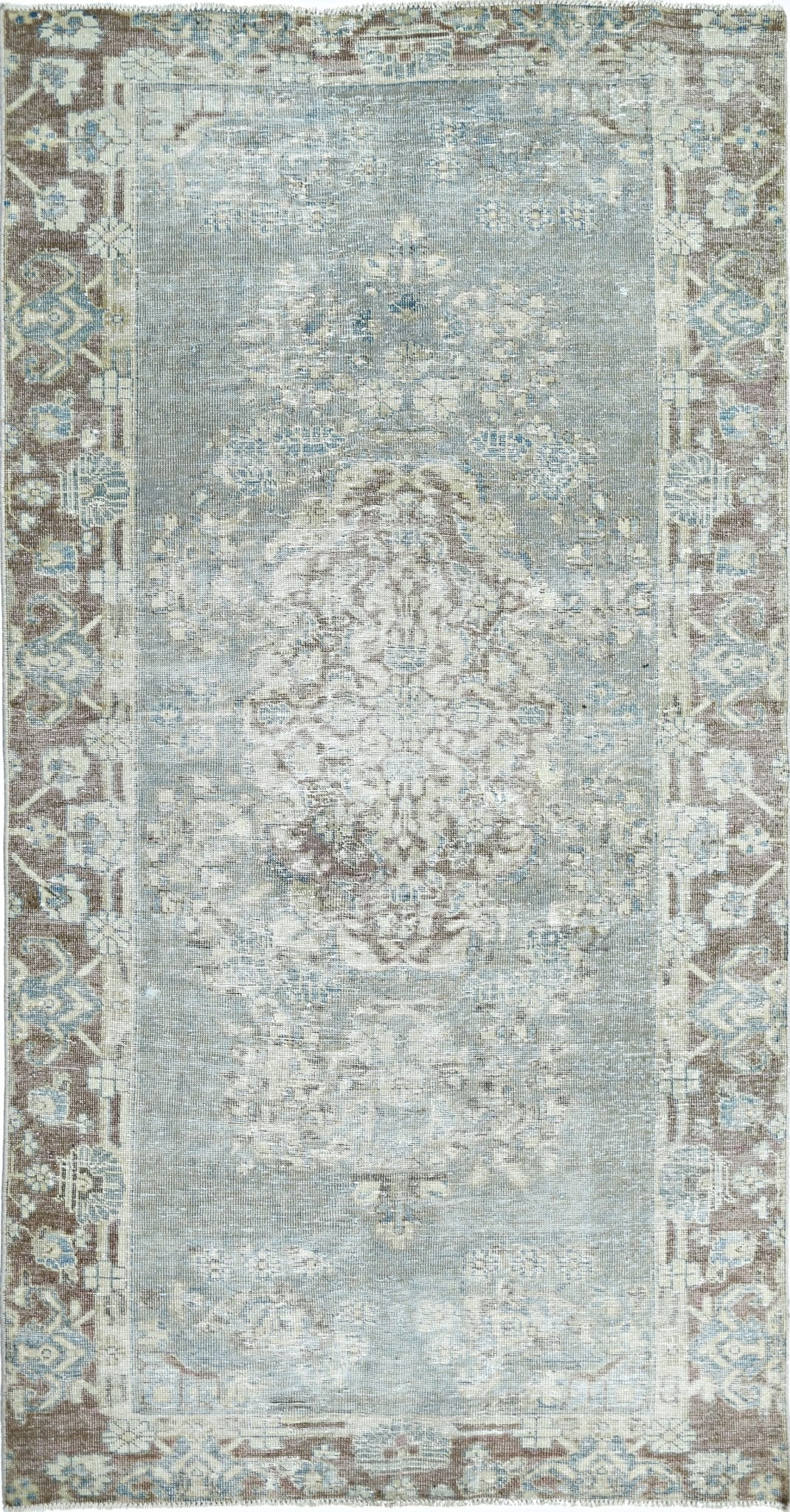 Handmade Vintage Persian Rug | 248 x 126 cm | 8'1" x 4'1" - Najaf Rugs & Textile