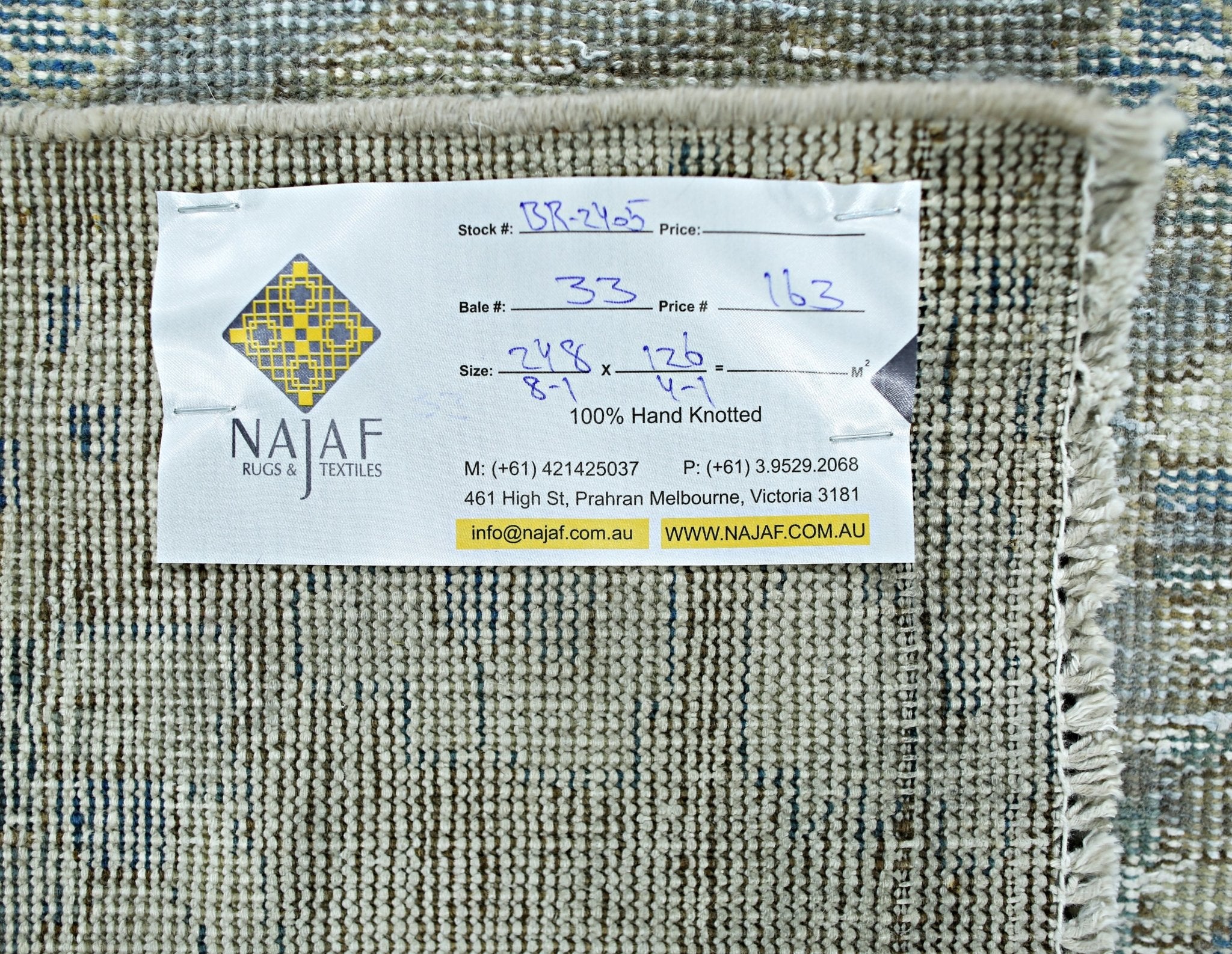 Handmade Vintage Persian Rug | 248 x 126 cm | 8'1" x 4'1" - Najaf Rugs & Textile