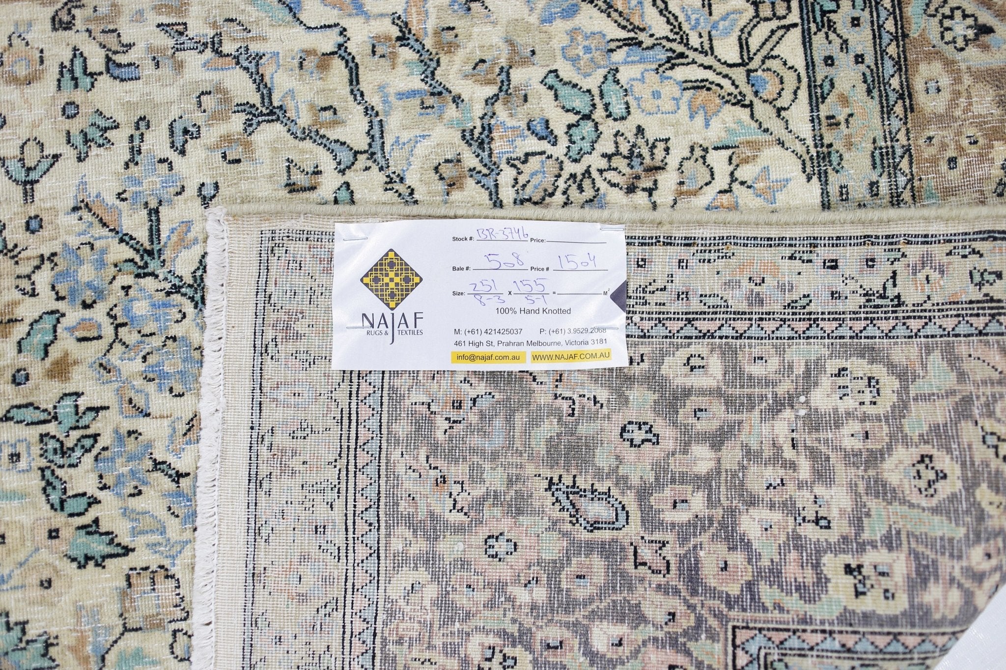 Handmade Vintage Persian Rug | 251 x 155 cm | 8'3" x 5'1" - Najaf Rugs & Textile