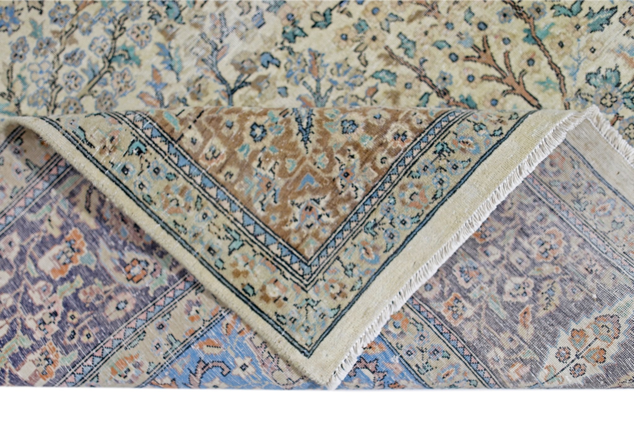 Handmade Vintage Persian Rug | 251 x 155 cm | 8'3" x 5'1" - Najaf Rugs & Textile