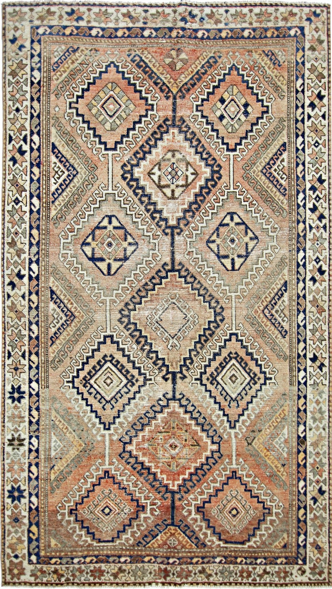 Handmade Vintage Persian Rug | 252 x 141 cm | 8'3" x 4'7" - Najaf Rugs & Textile