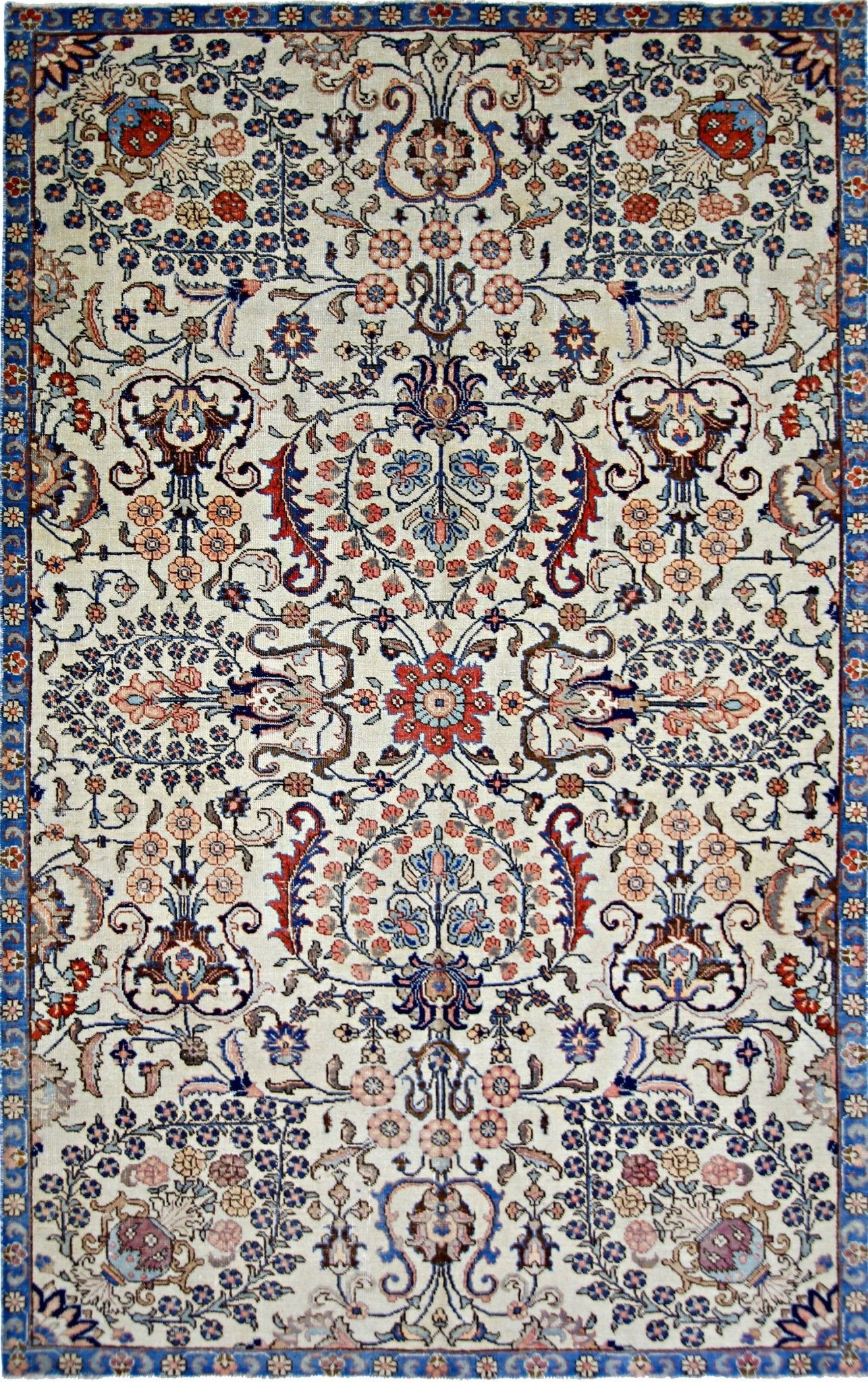 Handmade Vintage Persian Rug | 256 x 151 cm | 8'5" x 5' - Najaf Rugs & Textile