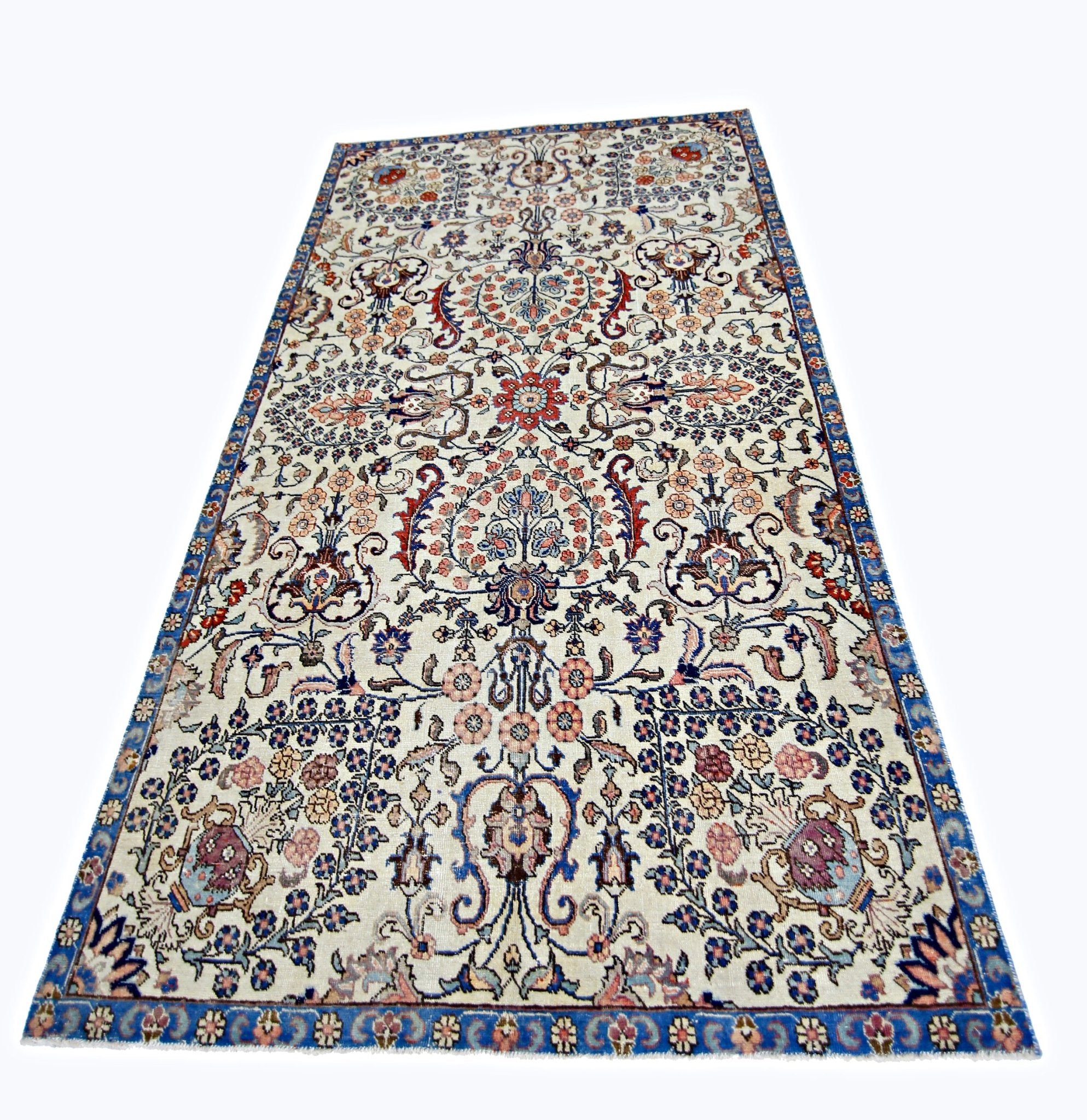 Handmade Vintage Persian Rug | 256 x 151 cm | 8'5" x 5' - Najaf Rugs & Textile