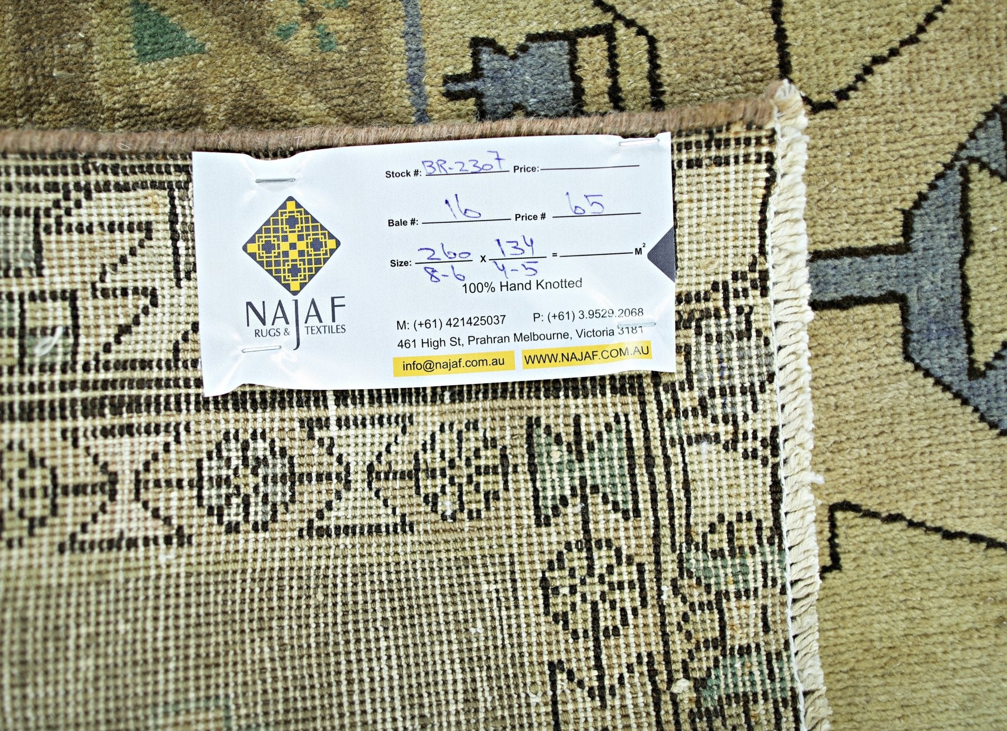 Handmade Vintage Persian Rug | 260 x 134 cm | 8'6" x 4'5" - Najaf Rugs & Textile