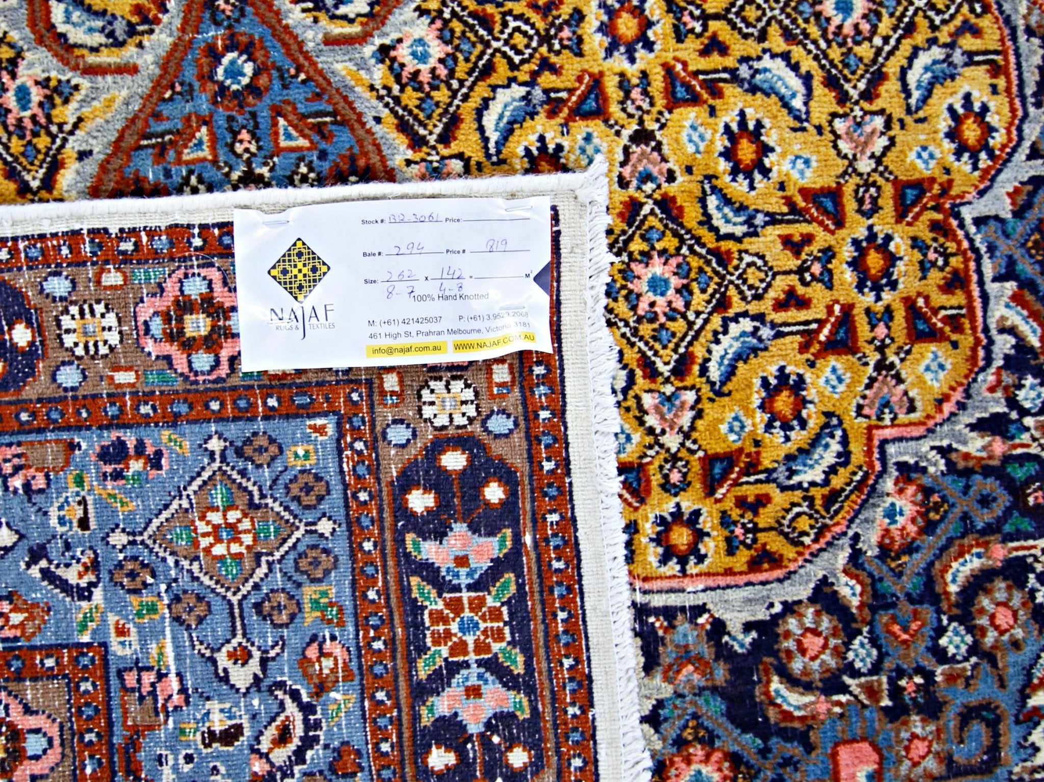 Handmade Vintage Persian Rug | 262 x 142 cm | 8'7" x 4'8" - Najaf Rugs & Textile