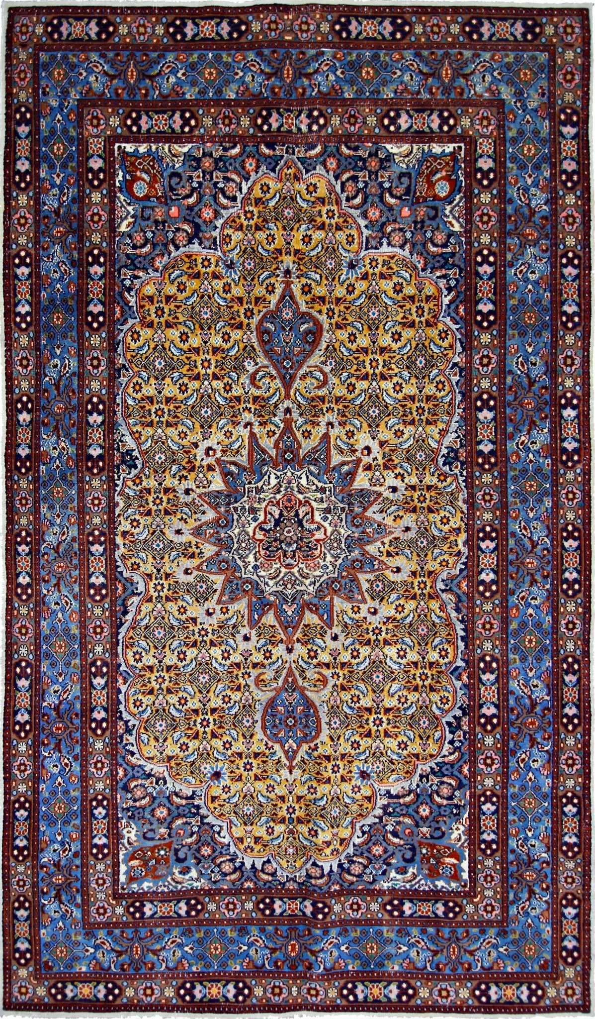 Handmade Vintage Persian Rug | 262 x 142 cm | 8'7" x 4'8" - Najaf Rugs & Textile