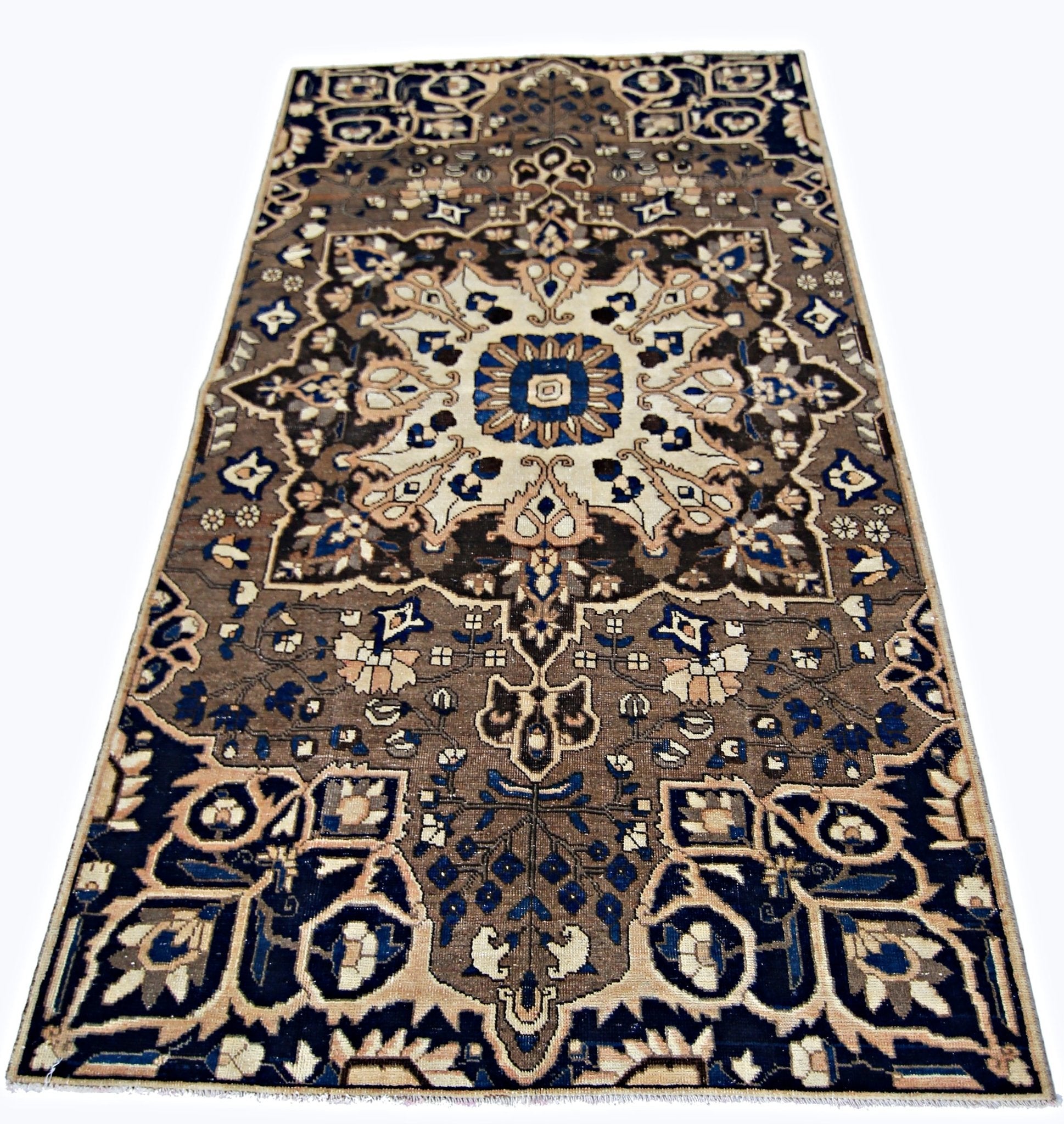 Handmade Vintage Persian Rug | 262 x 147 cm | 8'7" x 4'10" - Najaf Rugs & Textile