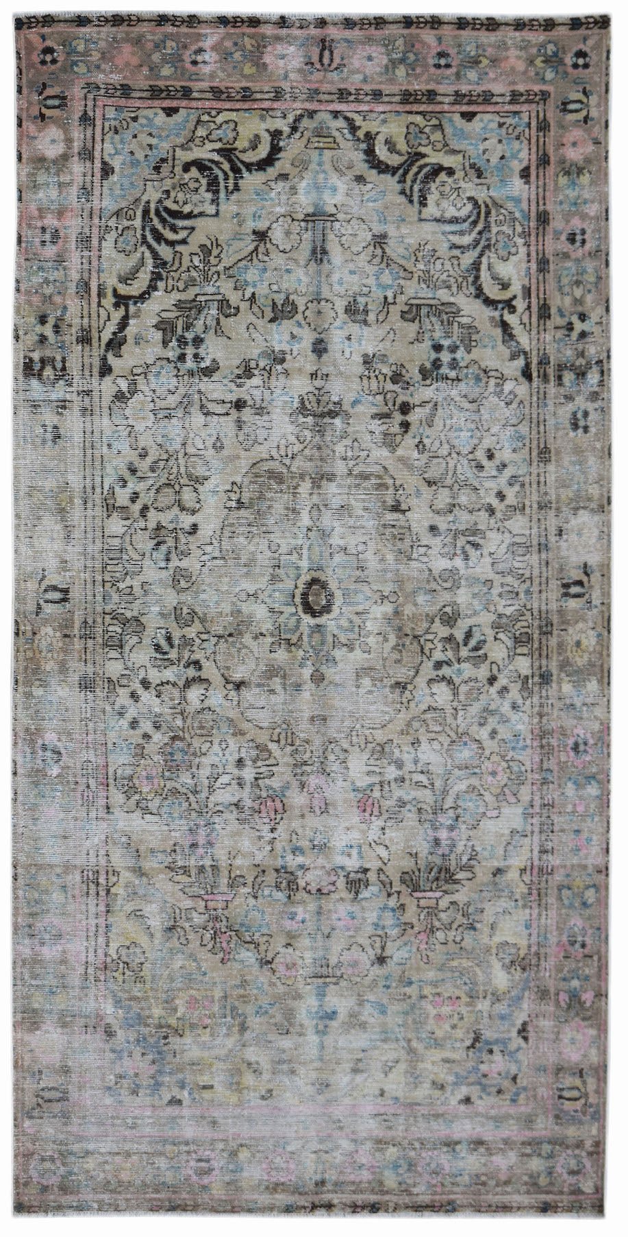 Handmade Vintage Persian Rug | 264 x 138 cm | 8'8" x 4'7" - Najaf Rugs & Textile