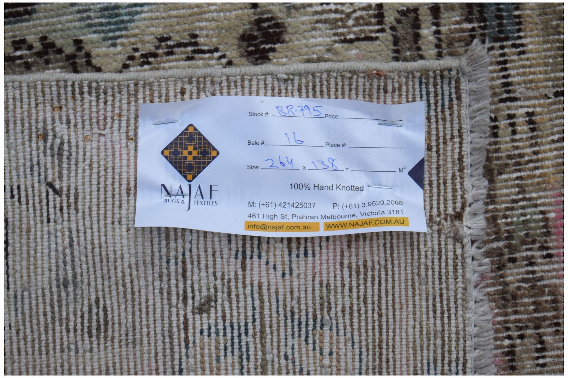 Handmade Vintage Persian Rug | 264 x 138 cm | 8'8" x 4'7" - Najaf Rugs & Textile