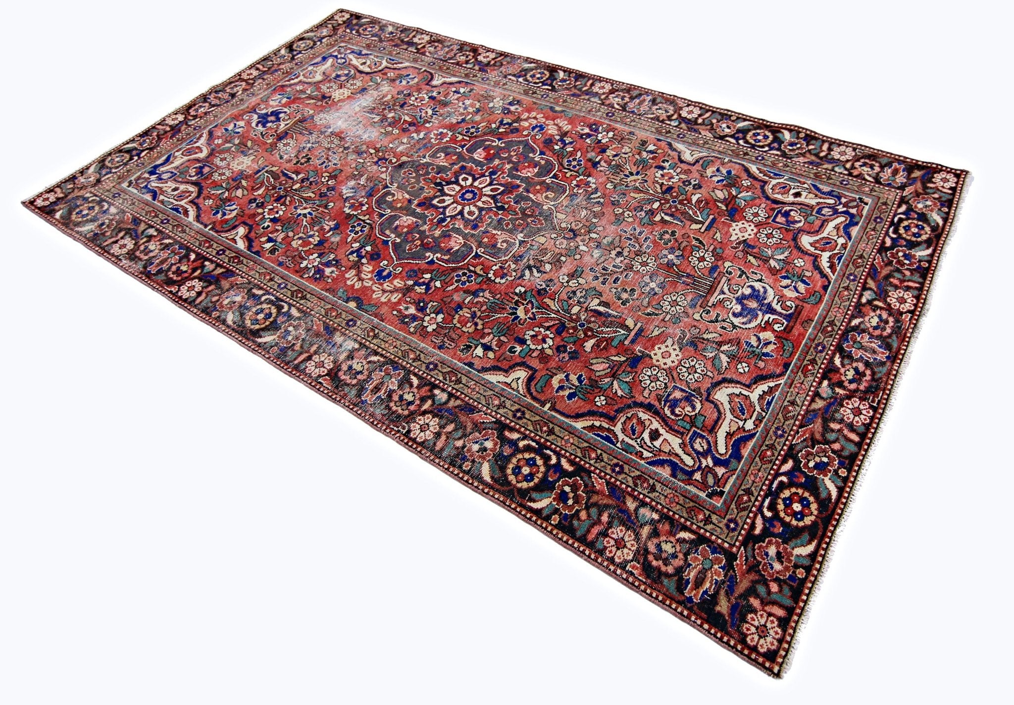 Handmade Vintage Persian Rug | 270 x 155 cm | 8'10" x 5'1" - Najaf Rugs & Textile