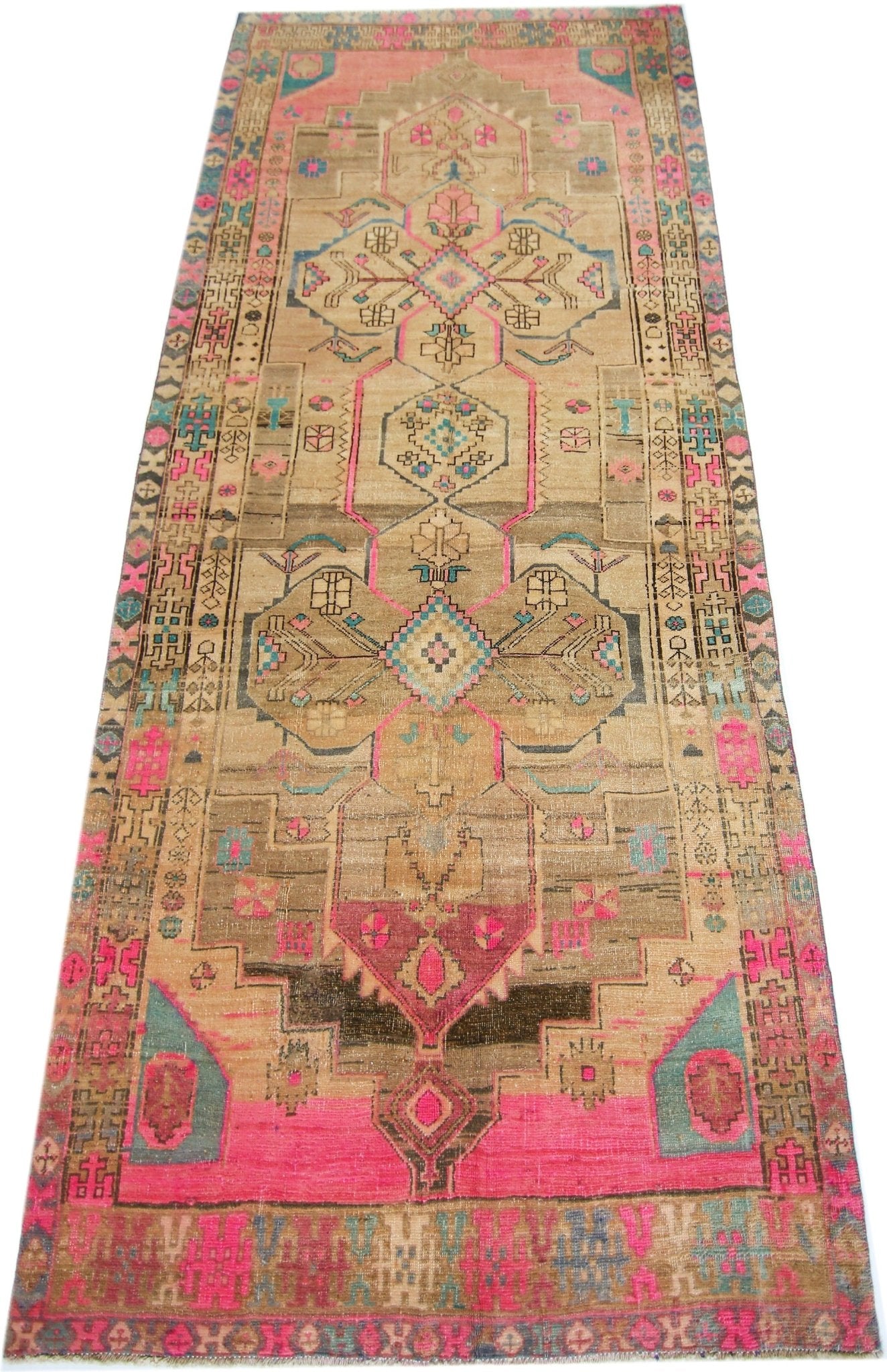 Handmade Vintage Persian Rug | 271 x 115 cm | 8'11" x 3'9" - Najaf Rugs & Textile