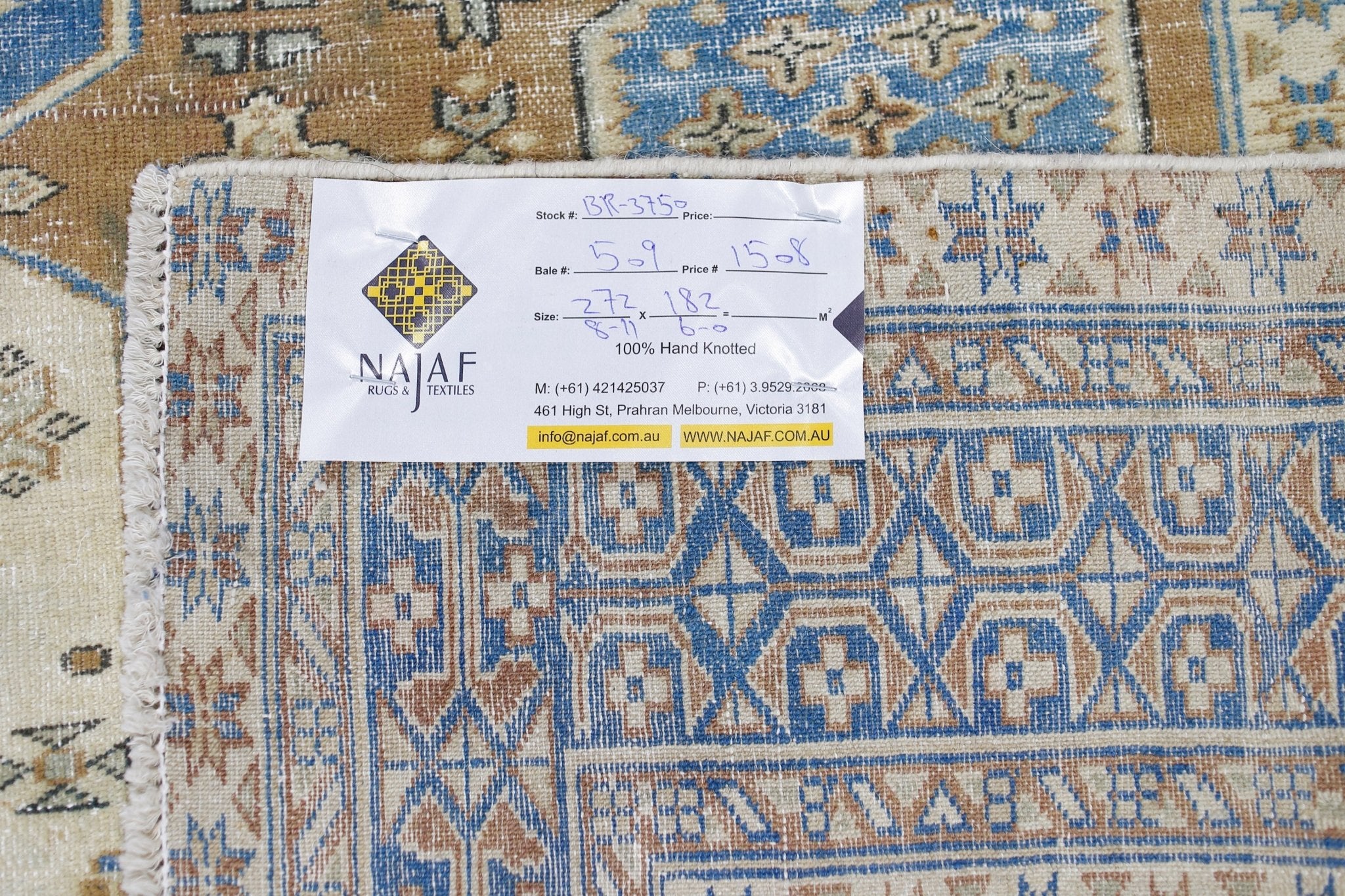 Handmade Vintage Persian Rug | 272 x 182 cm | 8'11" x 6' - Najaf Rugs & Textile