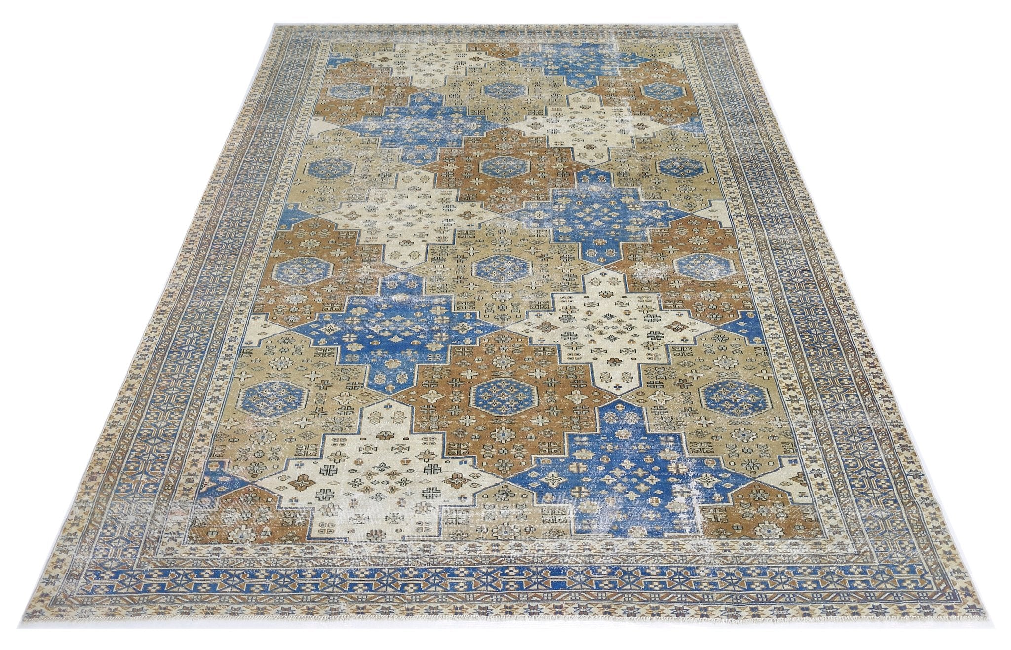 Handmade Vintage Persian Rug | 272 x 182 cm | 8'11" x 6' - Najaf Rugs & Textile