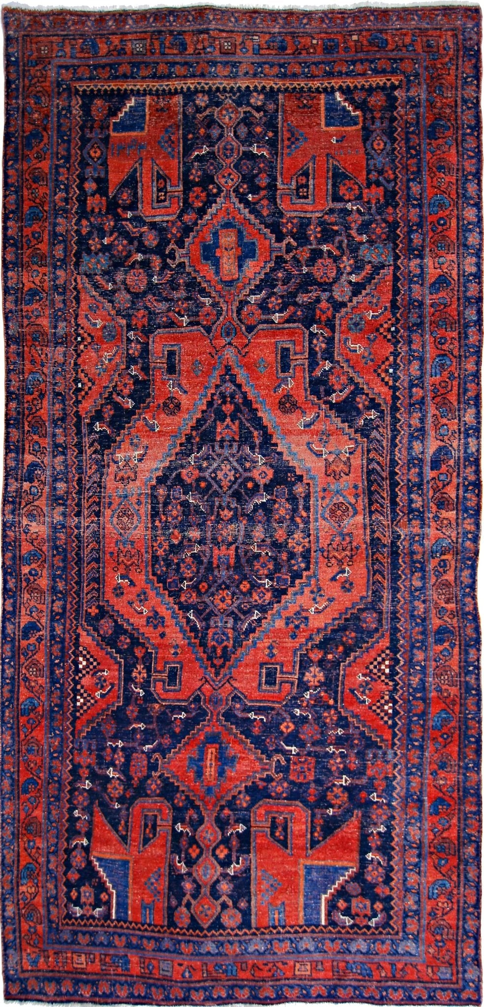 Handmade Vintage Persian Rug | 273 x 130 cm | 8'11" x 4'3" - Najaf Rugs & Textile