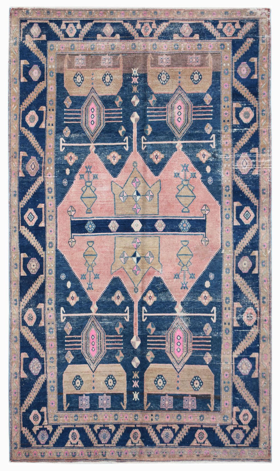Handmade Vintage Persian Rug | 278 x 155 cm | 9'2" x 5'1" - Najaf Rugs & Textile